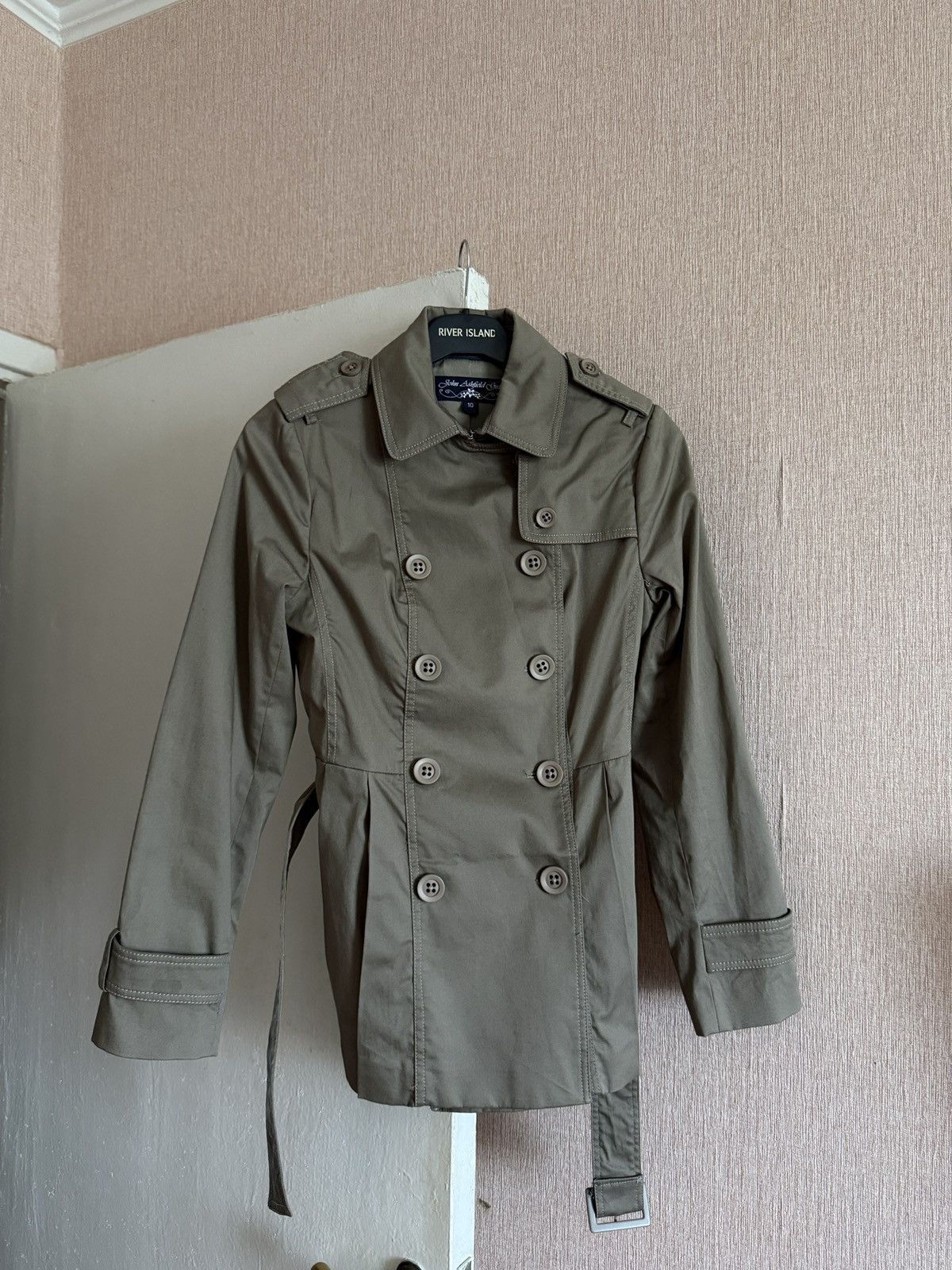Other Vintage John Ashfield Girl Trench Coat Womens Belted Jacket Size M / US 6-8 / IT 42-44 - 3 Thumbnail