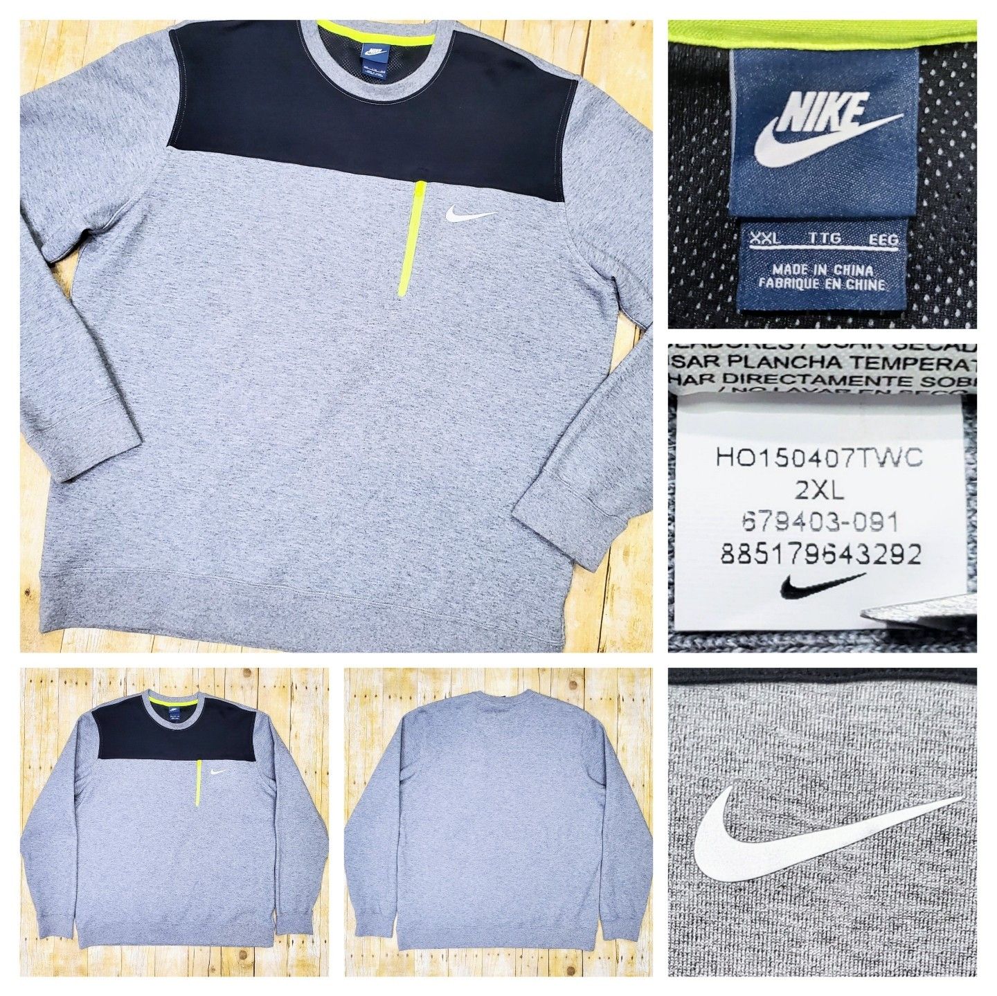 Nike crewneck sale sweatshirt xxl 2xl grey