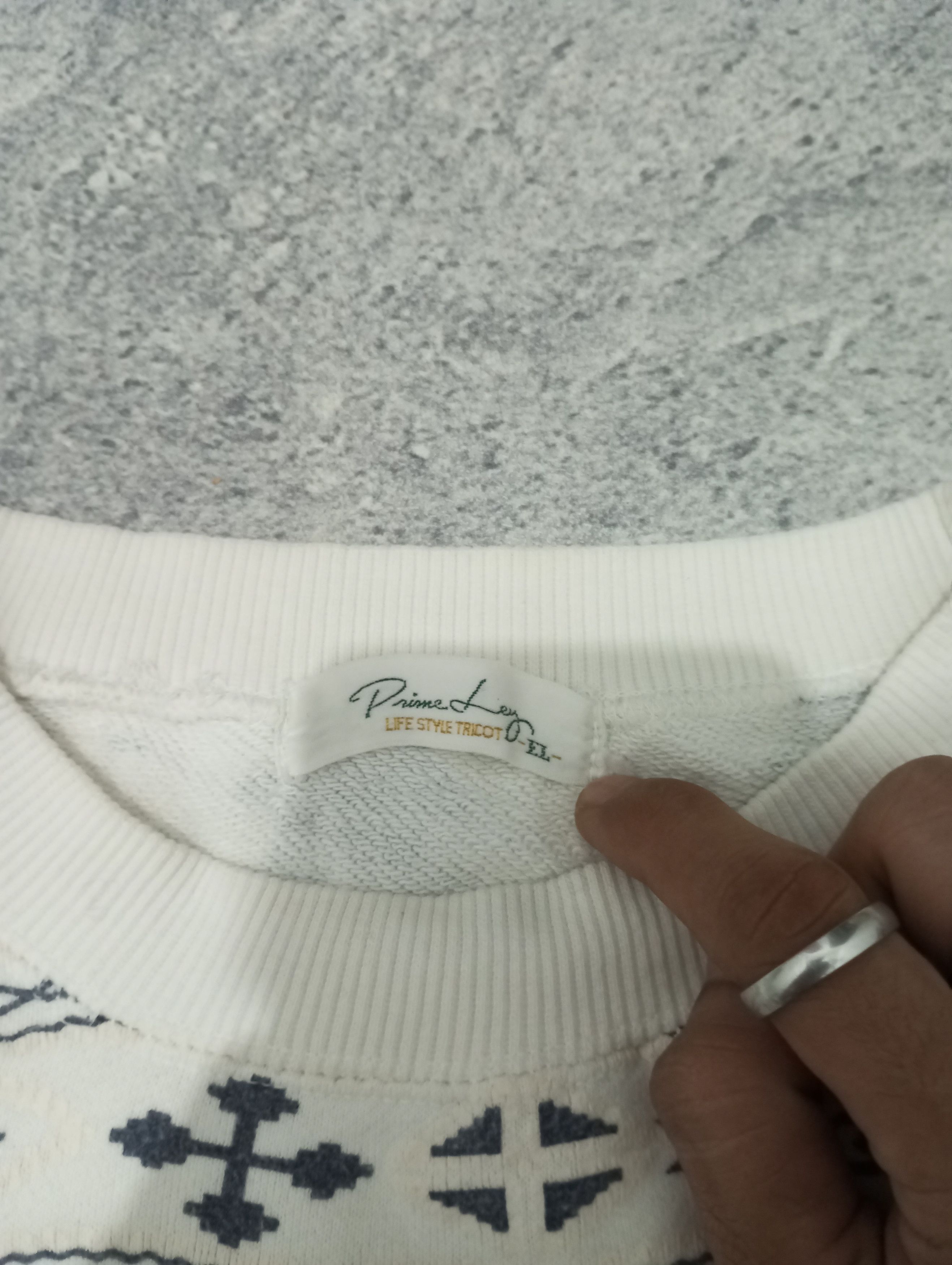 Japanese Brand × Vintage Vintage White Fullprint 'Prime Ley' Crewneck Size US L / EU 52-54 / 3 - 3 Thumbnail
