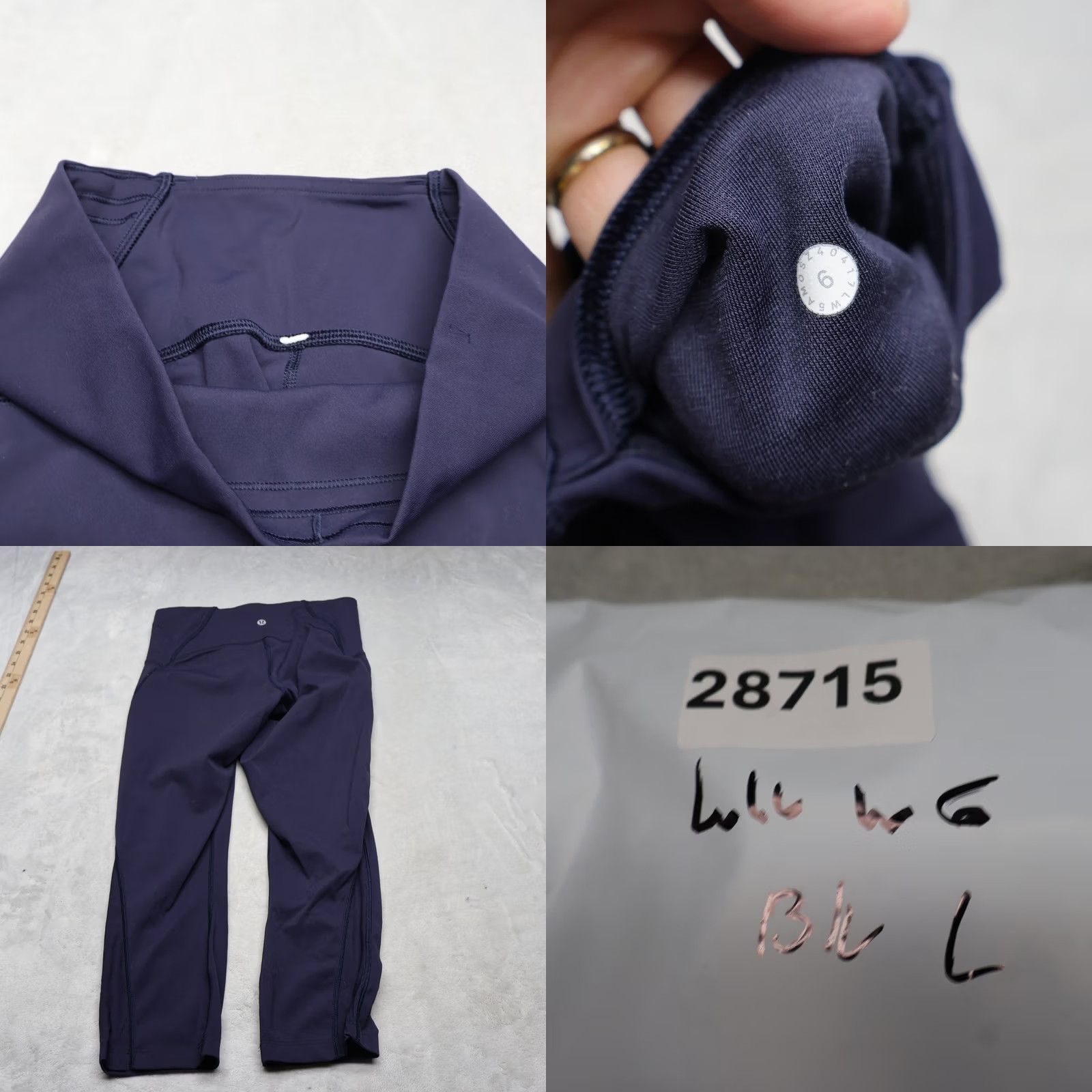 Lululemon Lululemon Leggings Women 6 Blue High Rise Cropped Yoga Gym 23x20 Activewear Size 28" / US 6 / IT 42 - 8 Thumbnail