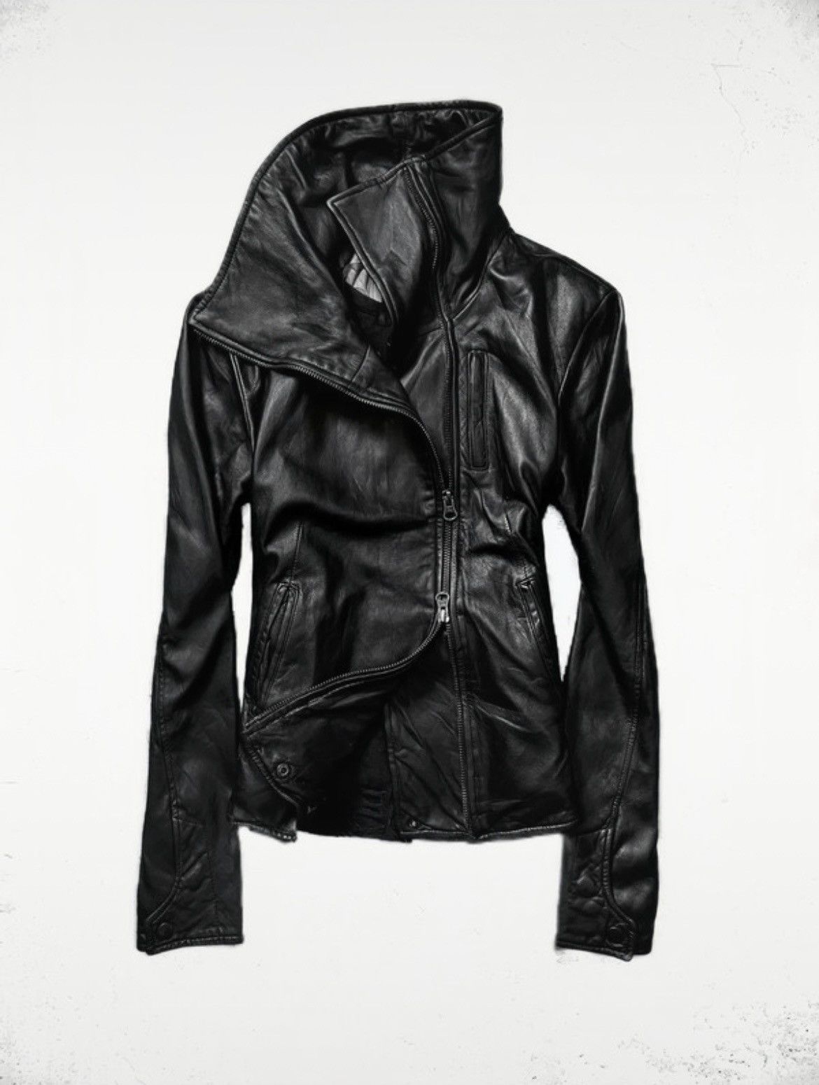 Gap GAP FW10 Sheepskin Asymmetric Leather Jacket Size S / US 4 / IT 40 - 1 Thumbnail