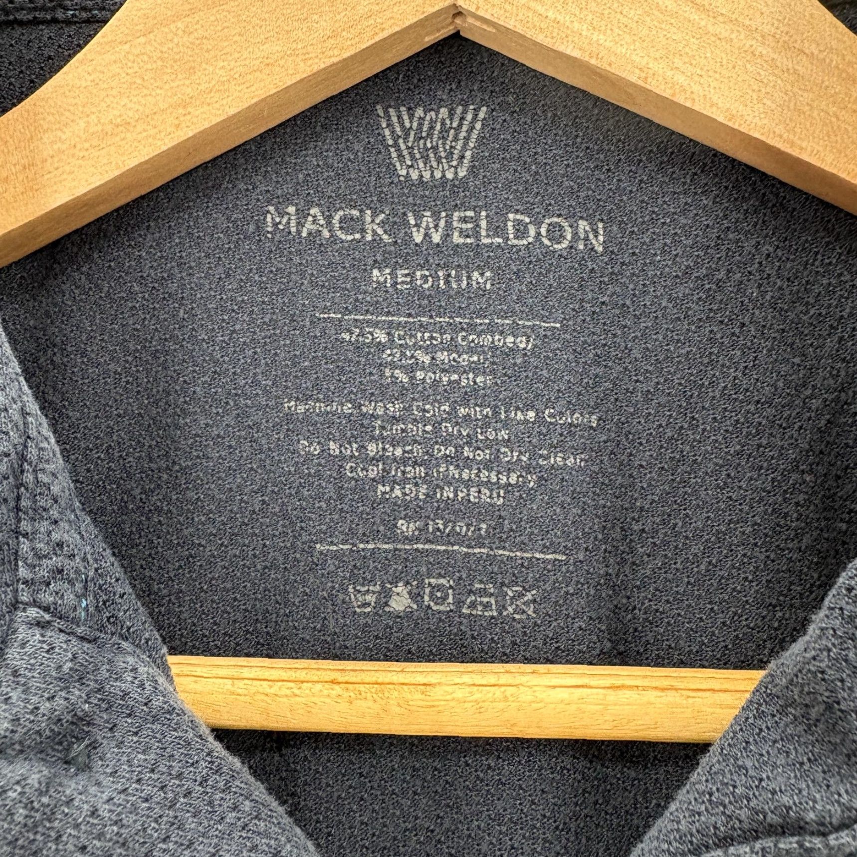 Vintage Mack Weldon Polo Shirt Mens M Blue Textured Pocket Stretch Tagless Casual Size US M / EU 48-50 / 2 - 3 Thumbnail