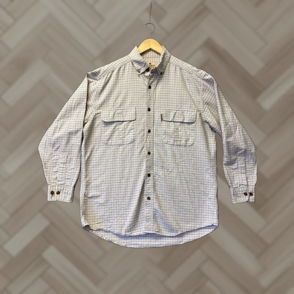 Vintage VINTAGE Woolrich Jacket Shirt Men's M Plaid Beige Cotton Button Up Mid-Length Workwear Outdoor Mens Size US M / EU 48-50 / 2 - 1 Thumbnail