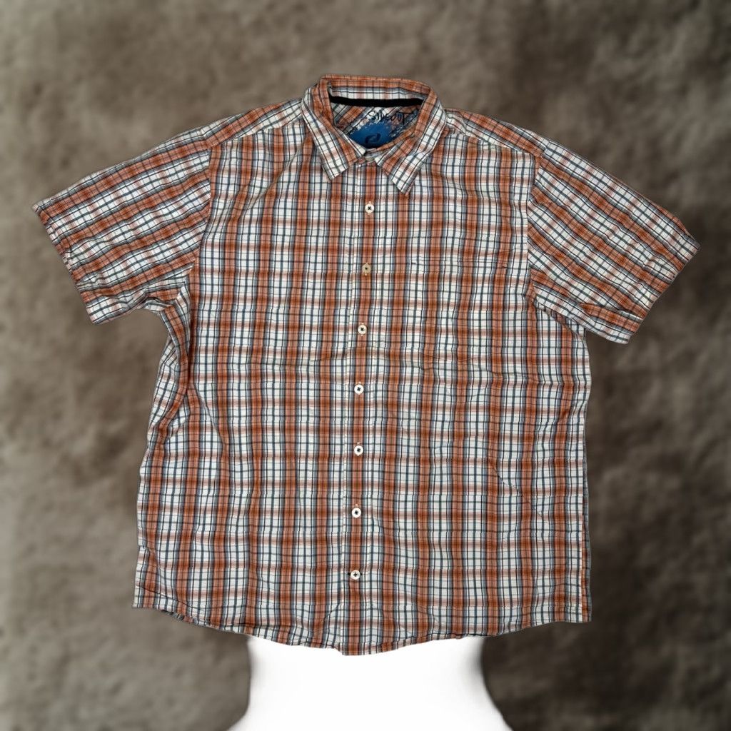 Sideout VINTAGE Sideout Short Sleeve Plaid Button Up Shirt XL Orange Mens Summer Casual Y2K Surf Size US XL / EU 56 / 4 - 1 Thumbnail