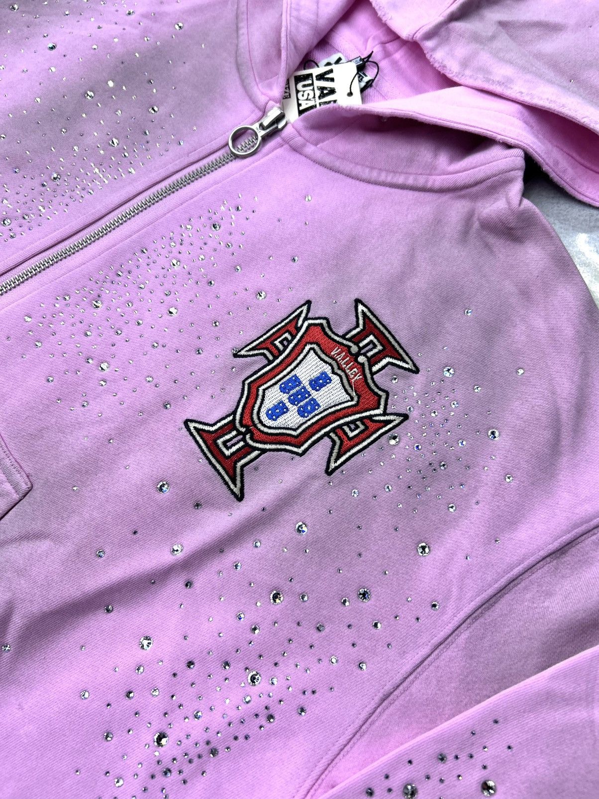 Vale Vale Pink Venus Crystal Cluster Zip Up Hoodie Size L Size US L / EU 52-54 / 3 - 7 Thumbnail