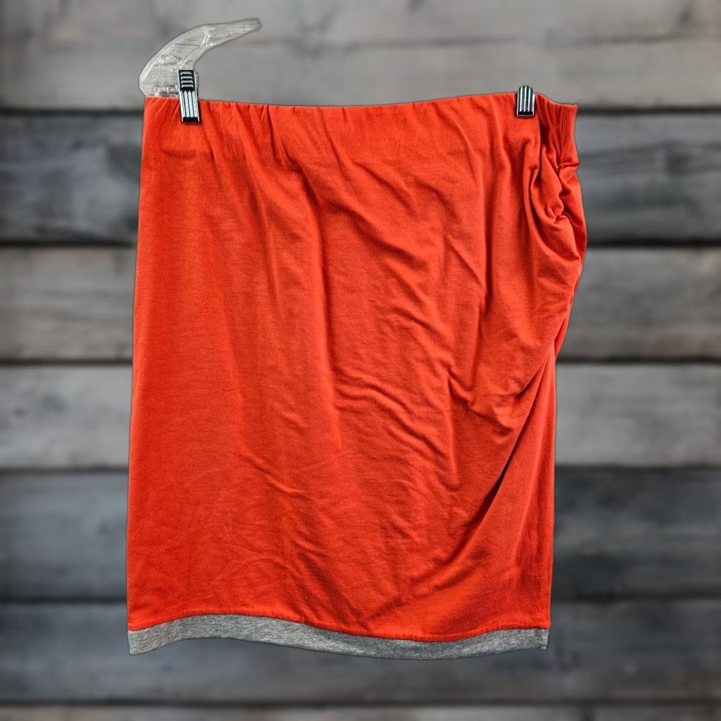 Vintage Cabi 229 Womens Reversible Tube Skirt Sz Large Orange Gray Pull On Cotton Blend Size 36" / US 14 / IT 50 - 1 Thumbnail