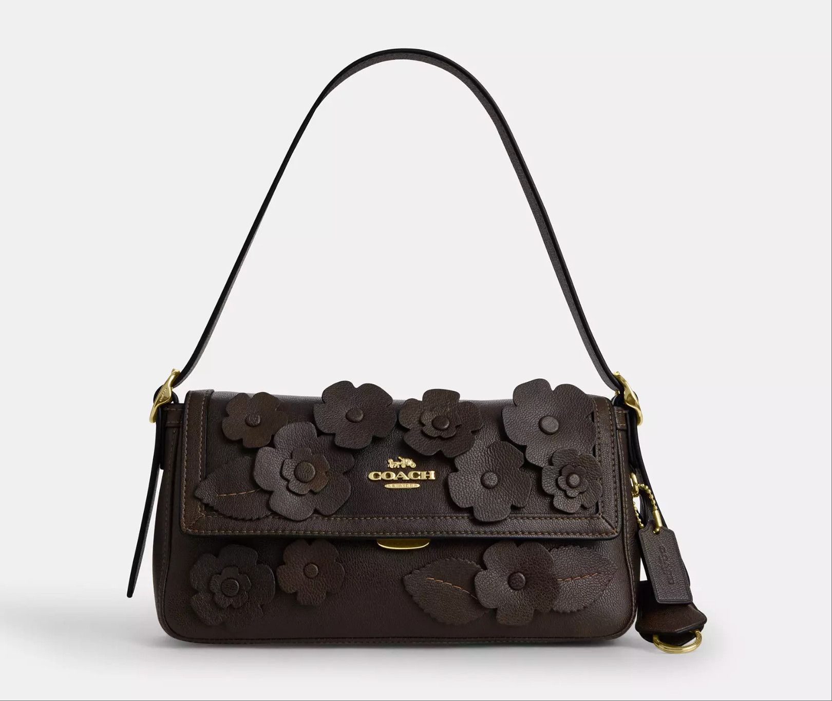 Coach Etta Small Flap Shoulder Bag With Floral Applique CDY43 Size ONE SIZE - 7 Thumbnail