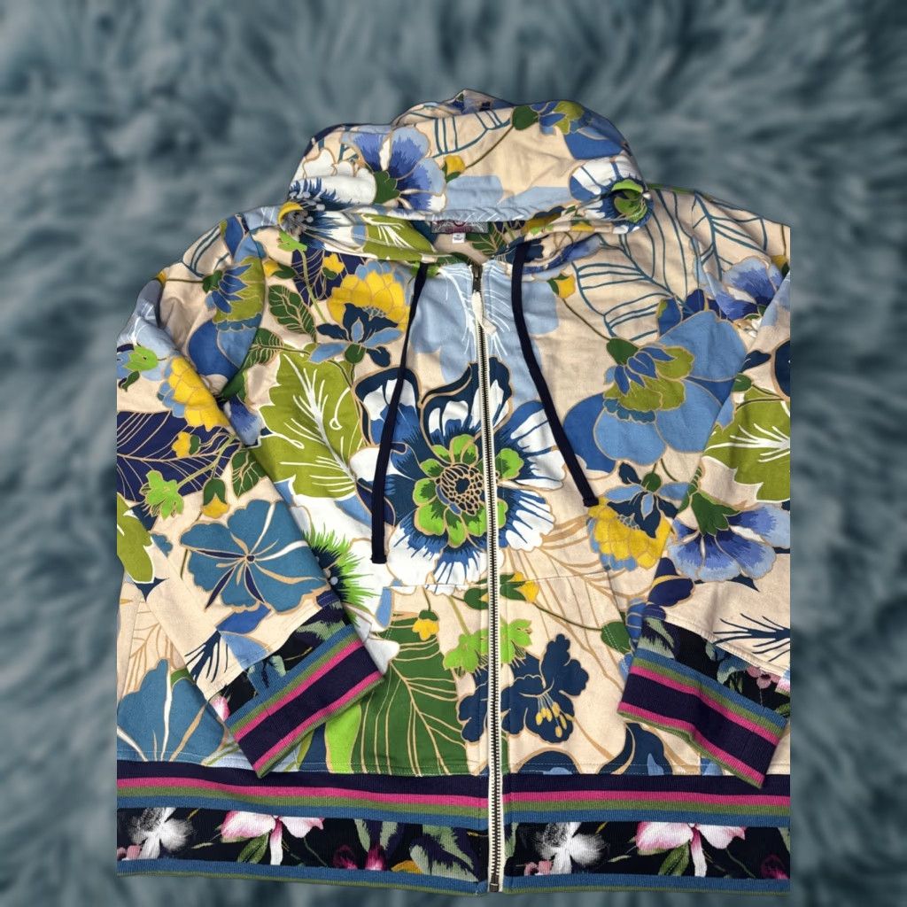 Johnny Was JENN MODERN ZIP UP HOODIE Sweatshirt Women XL Floral Multicolor Full Zip Hoodie Women XL Floral Size XL / US 12-14 / IT 48-50 - 1 Thumbnail