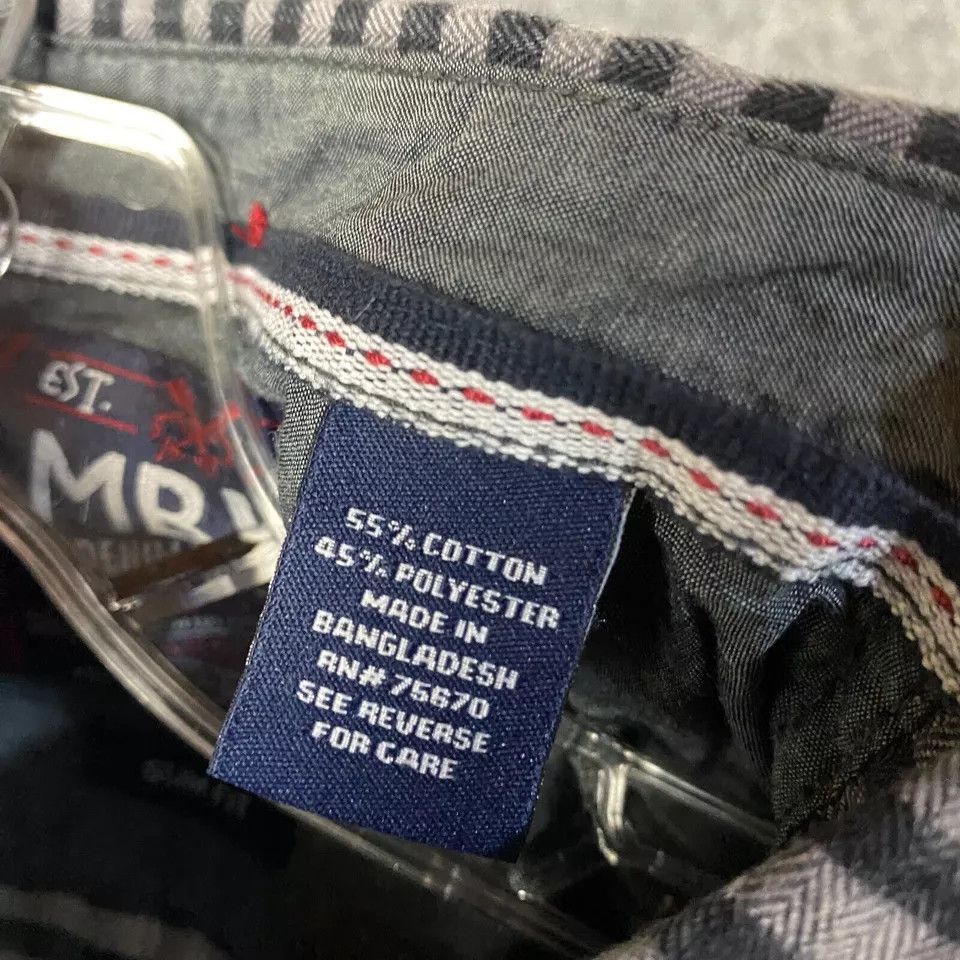MBX MBX Shirt Men's Large Slim Fit Button Up Check Long Sleeve Size US L / EU 52-54 / 3 - 4 Thumbnail