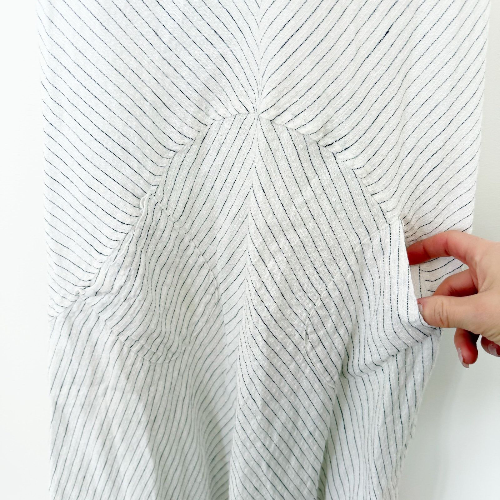 Other Luna Luz White Striped Linen Margarita Midi Dress Sz S Size S / US 4 / IT 40 - 3 Thumbnail