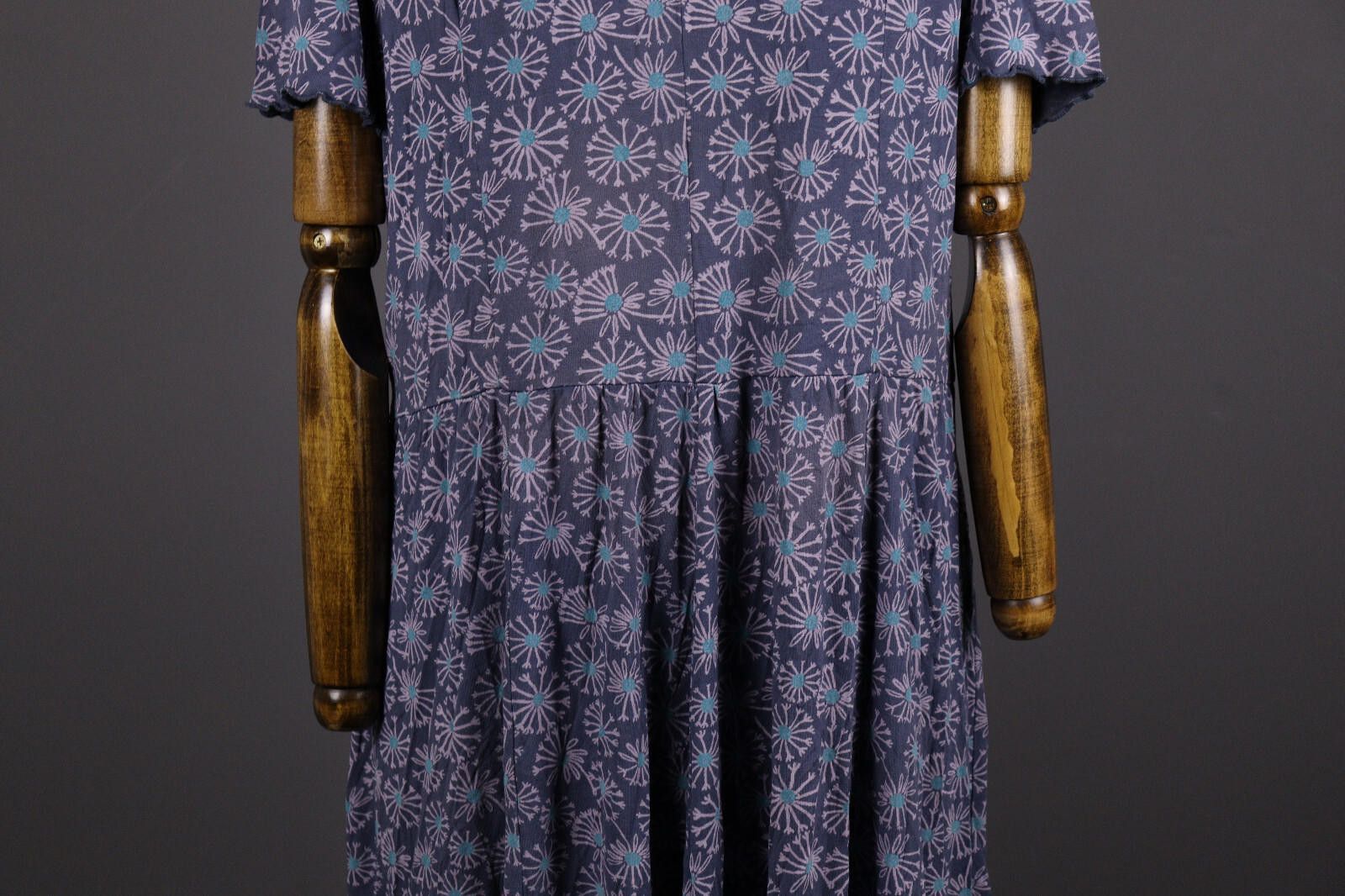 Designer Deerberg Blue Floral Relaxed Summer A-Line Dress Size L Size L / US 10 / IT 46 - 8 Thumbnail