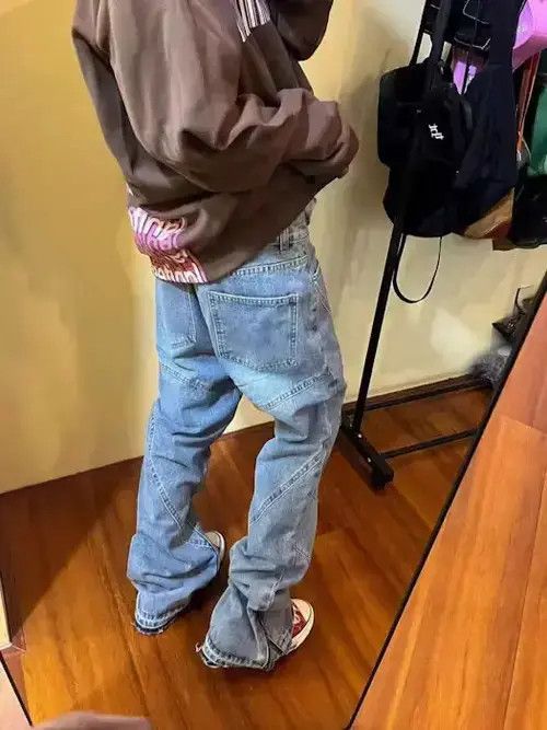 Jean Vintage Distressed Micro Flare Zip Jeans Size US 32 / EU 48 - 2 Thumbnail
