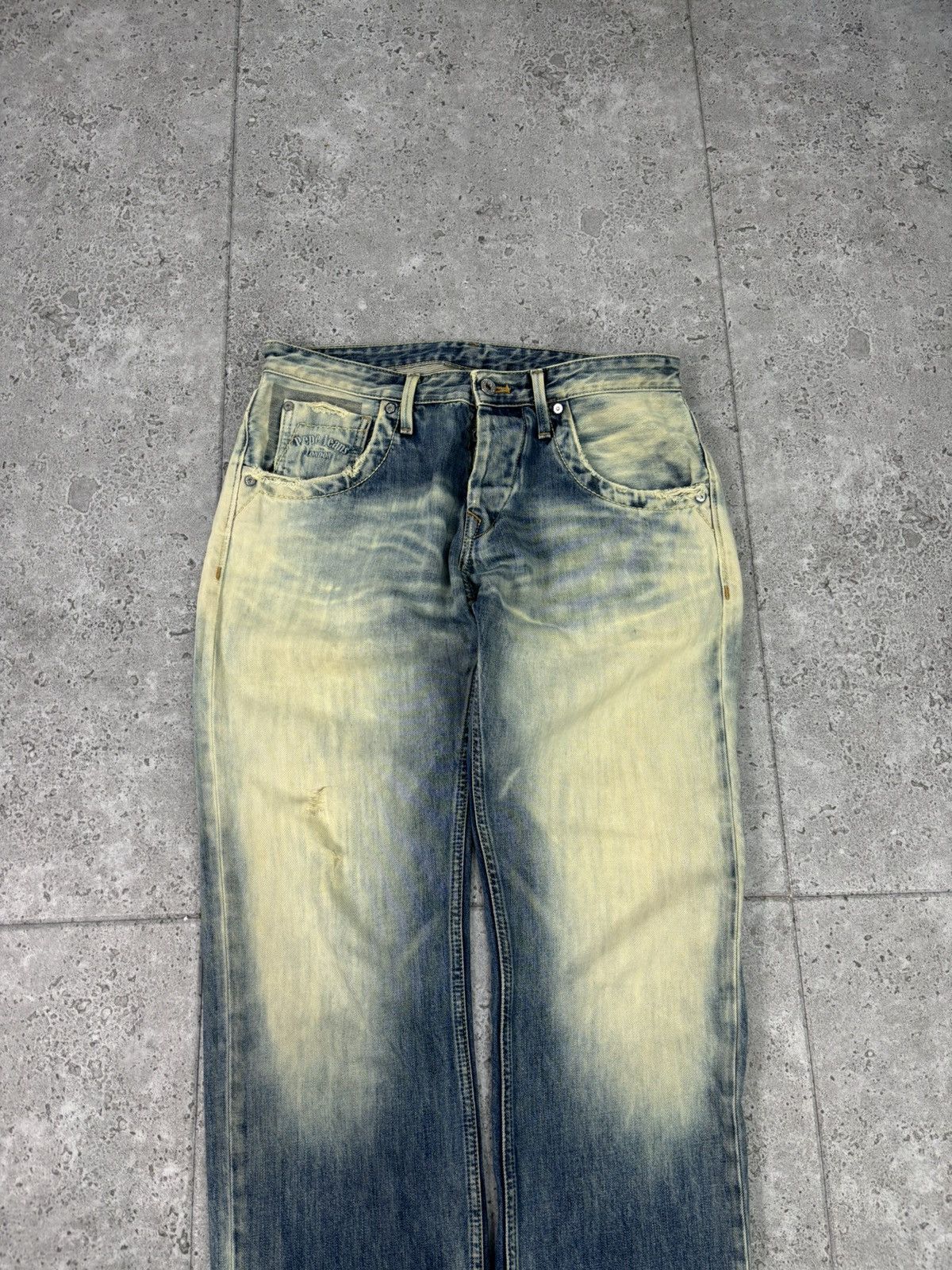 Japanese Brand × Pepe Jeans × Vintage Y2K Japan Denim Faddd Distressed Diesel Style Trendy WideLeg Size US 34 / EU 50 - 3 Thumbnail