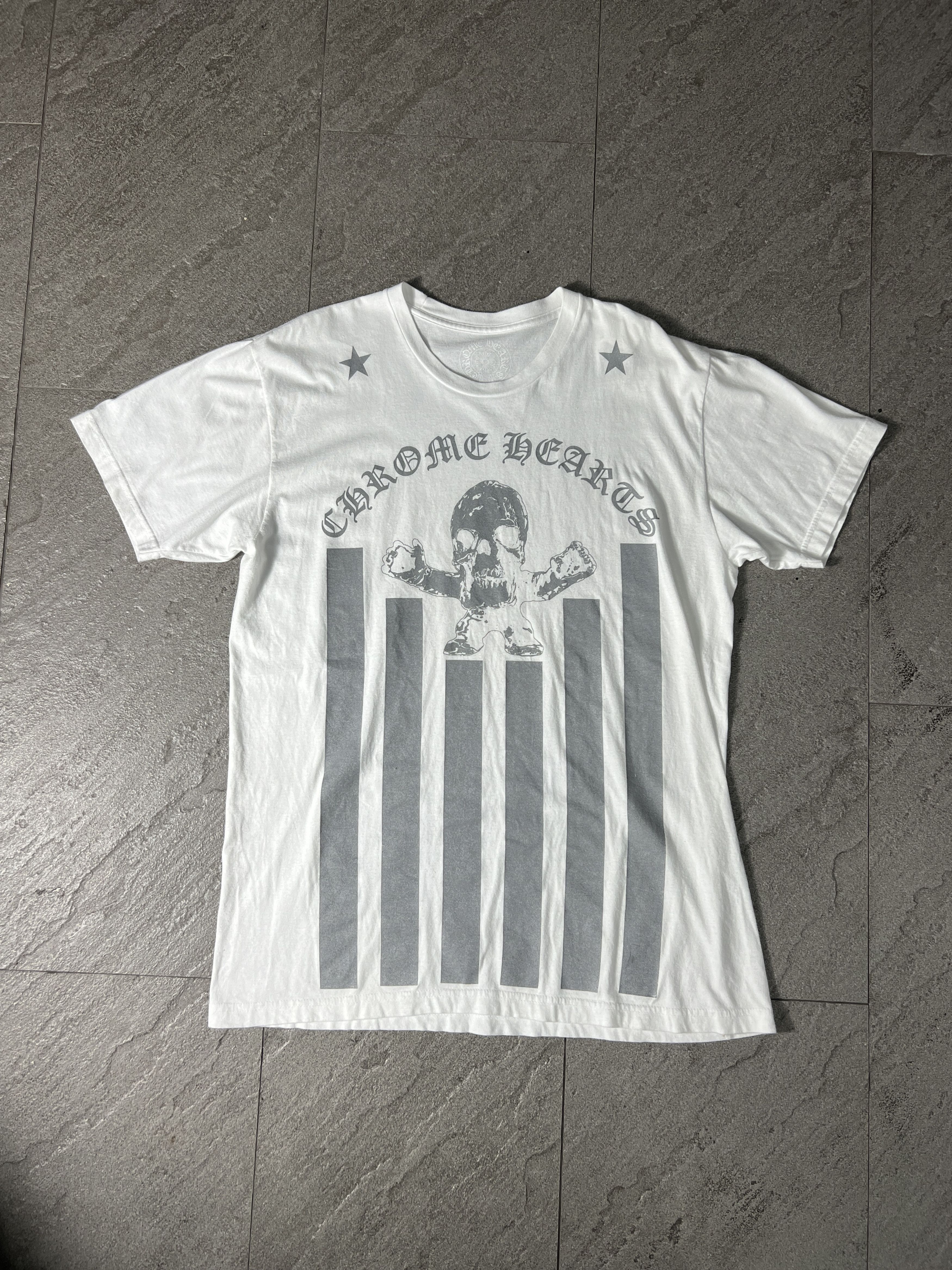 Chrome Hearts Chrome Hearts Skull Stripe Tee White Large USA Size US L / EU 52-54 / 3 - 1 Thumbnail