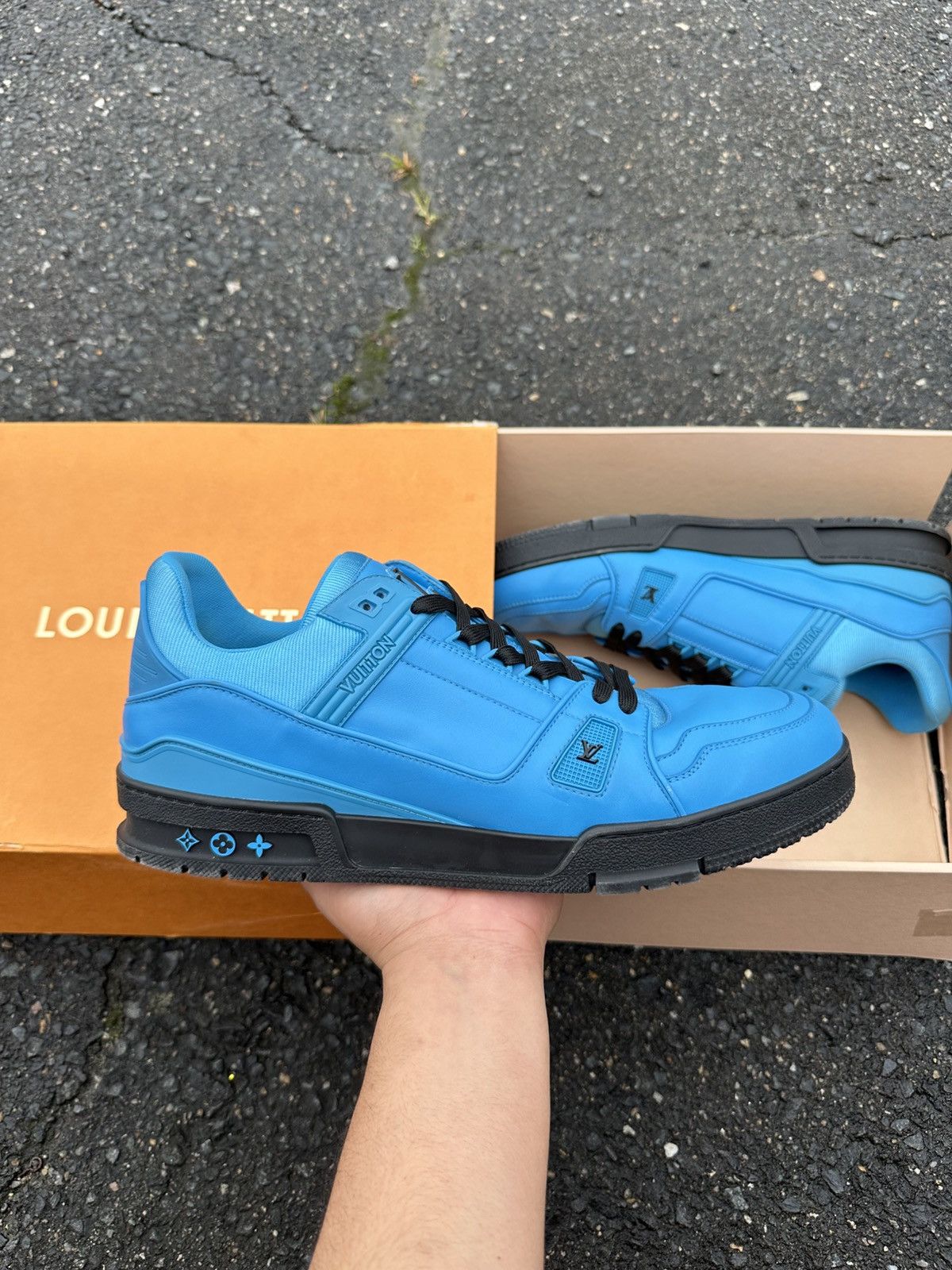 Louis Vuitton Louis Vuitton trainer black/Blue Size US 13 / EU 46 - 1 Thumbnail