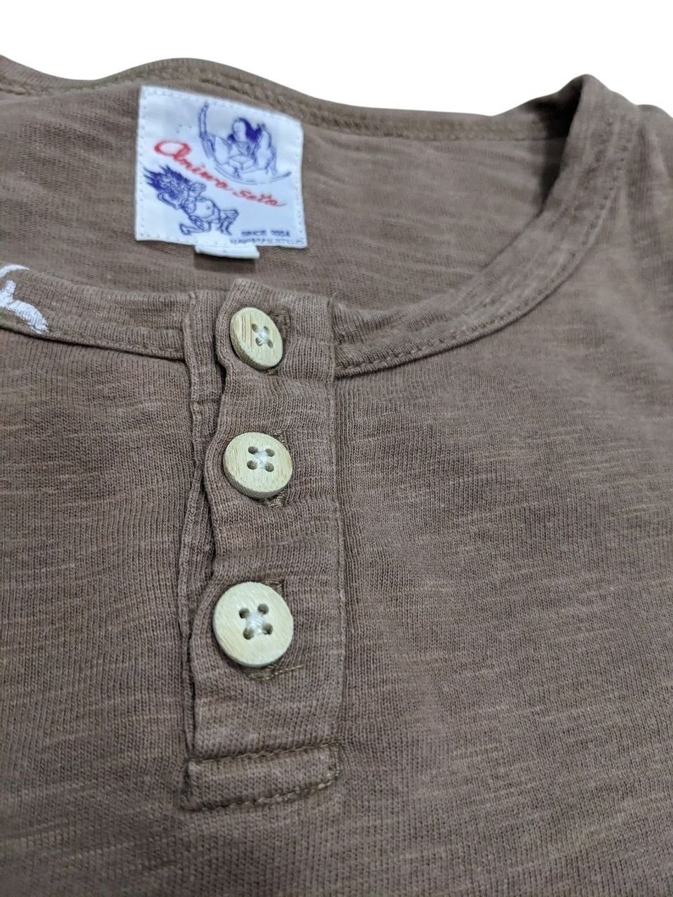 Japanese Brand ONIWA SOTO SUN SURF HAWAII ALOHA WOODEN BUTTON UP HYBRID TEE Size US M / EU 48-50 / 2 - 9 Thumbnail