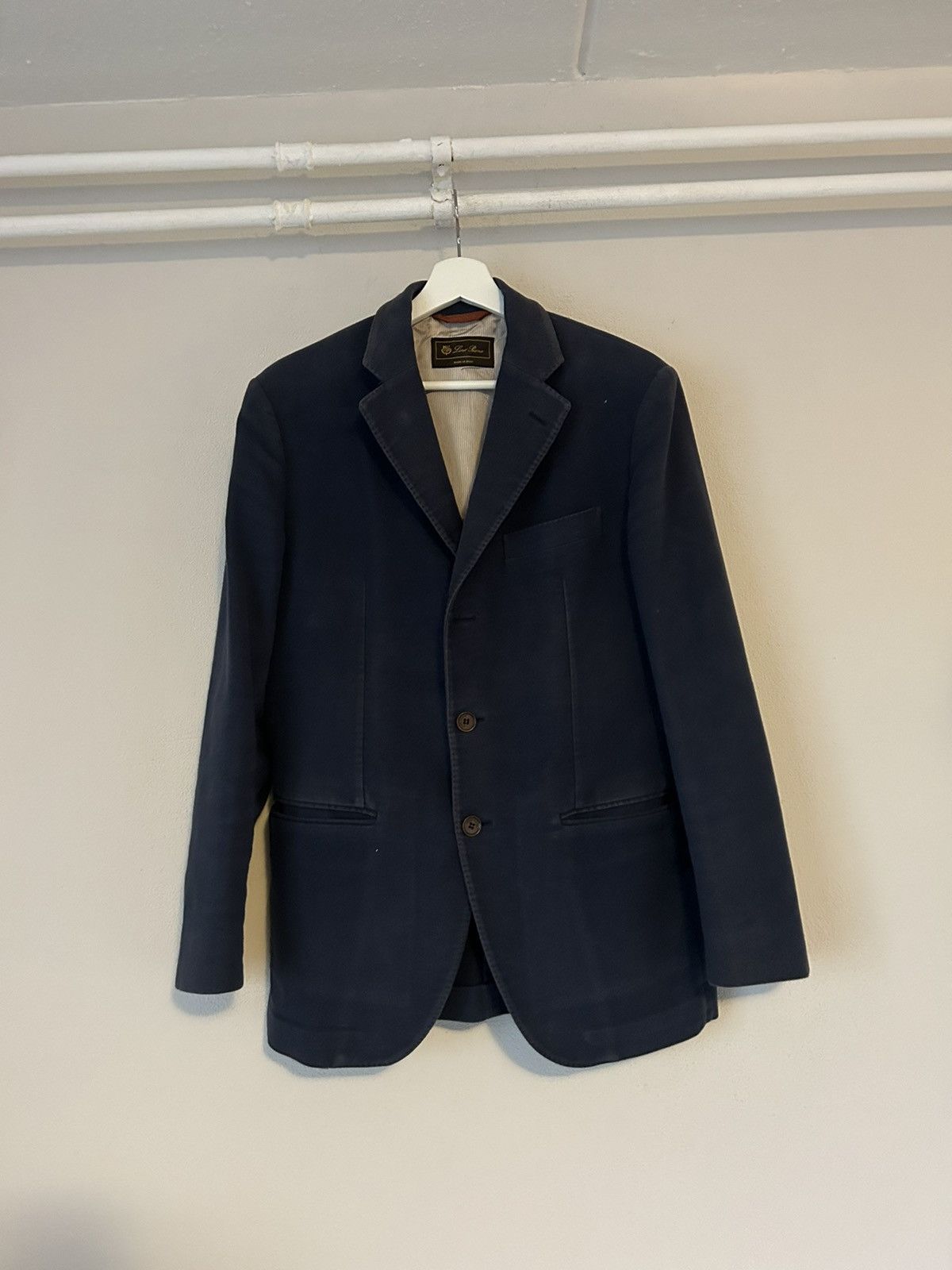 image of Loro Piana Navy Blazer Jacket, Men's (Size Large)