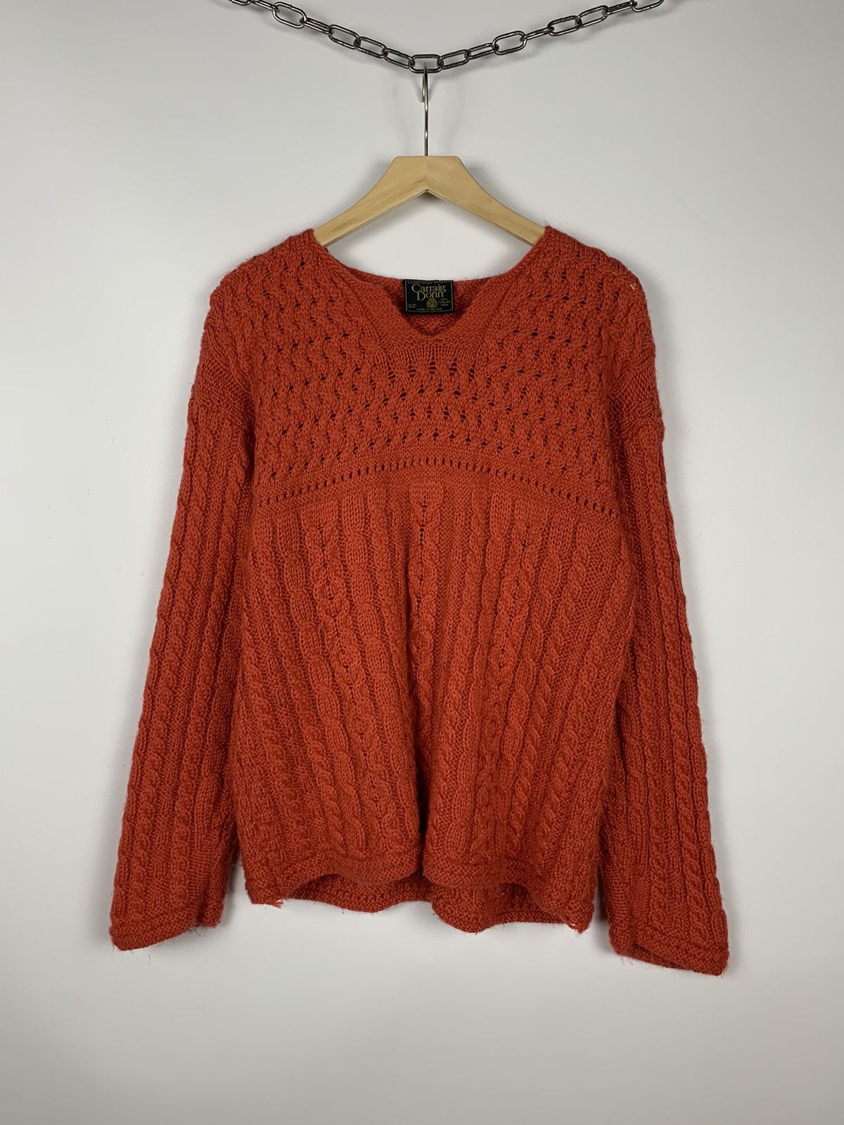 Aran Isles Knitwear Vintage Carraig Donn Cable Knit Wool Sweater Fisherman Sz L Size US L / EU 52-54 / 3 - 1 Thumbnail