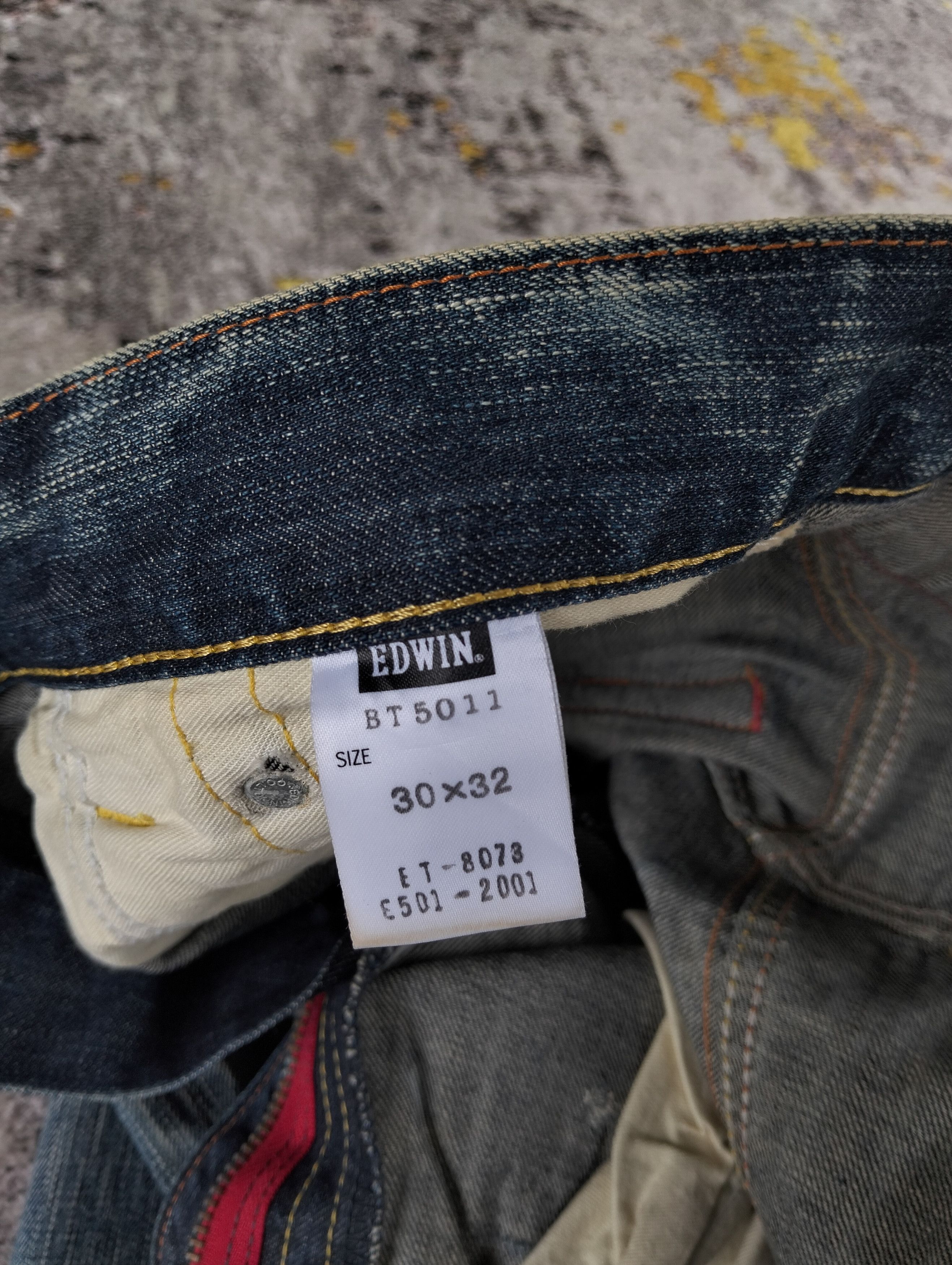 Edwin Ripped Edwin 503 Blue Trip Regular Straight Faded Jeans Size US 31 - 17 Thumbnail