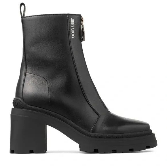 Jimmy Choo Jimmy Choo Womens Eugenie 80 Black Leather Ankle Boots Size US 5 / IT 35 - 2 Thumbnail