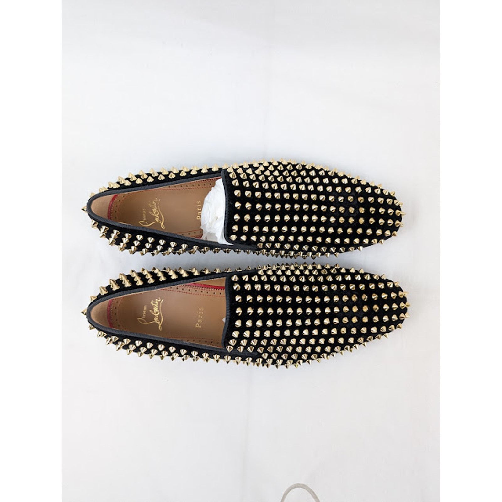 Christian Louboutin o1rshd1 Dandelion Spikes Flat Shoes in Black/Dorado Size US 9.5 / EU 42-43 - 14 Thumbnail