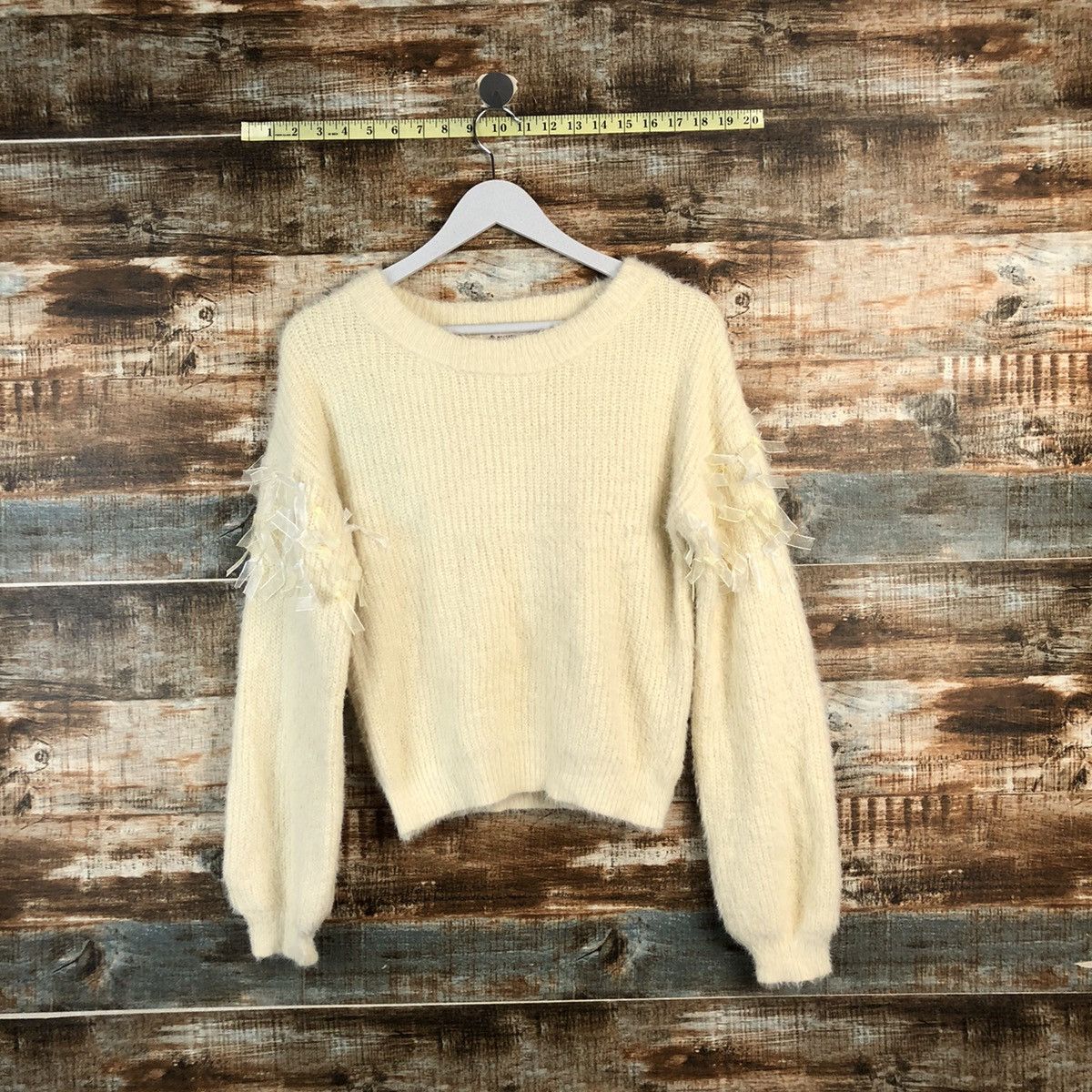 Homespun Knitwear × Majestic DLL Majestic Legon mohair Cream Knitwear #C236 Size M / US 6-8 / IT 42-44 - 1 Thumbnail