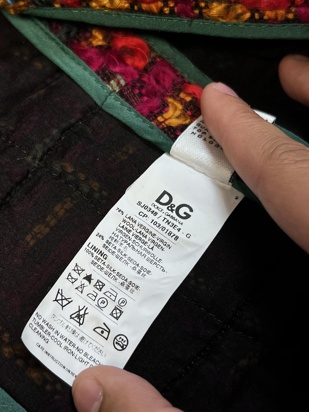 Dolce & Gabbana Dolce Gabbana Multicolour Tweed Wool/Silk Crop Blazer Jacket Size M / US 6-8 / IT 42-44 - 13 Thumbnail