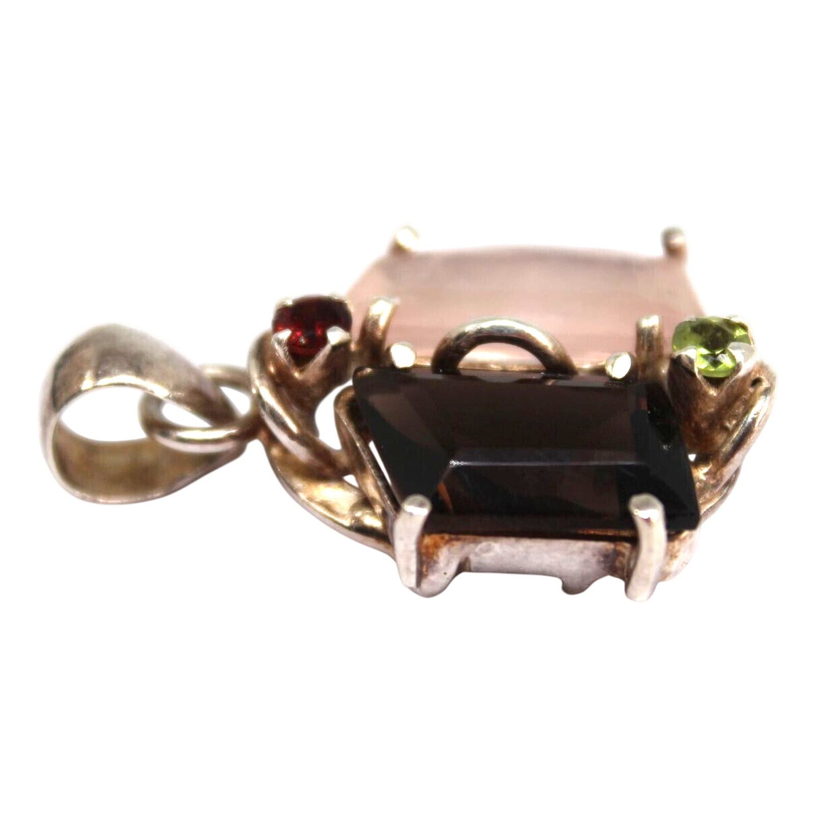 Other Vintage Pendant Peridot Garnet Smoke Rose Quarts 925 Silver Size ONE SIZE - 3 Thumbnail