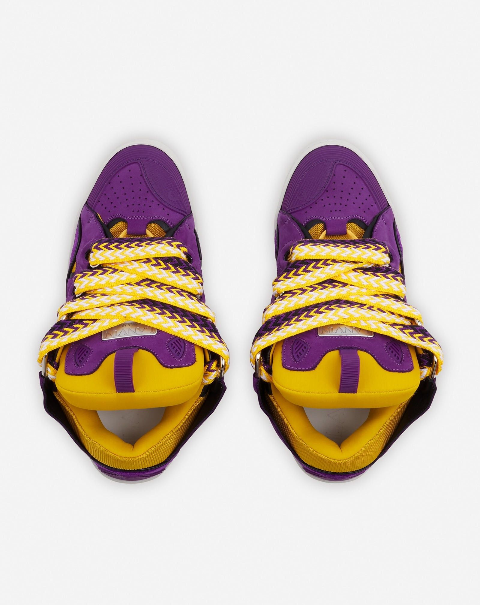 Lanvin oc11z0325 Curb Low-Top Sneakers in Purple/Yellow Size US 8.5 / EU 41-42 - 3 Thumbnail