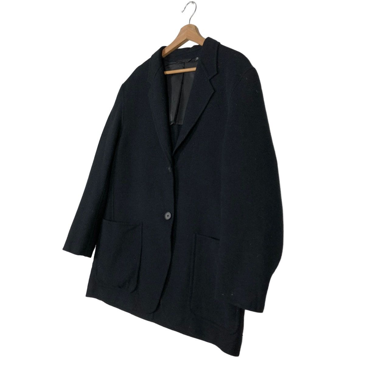 Japanese Brand 🔥Rich Black Wool Chore Jacket Work Uniqlo Undercover Japan Size US XL / EU 56 / 4 - 2 Thumbnail