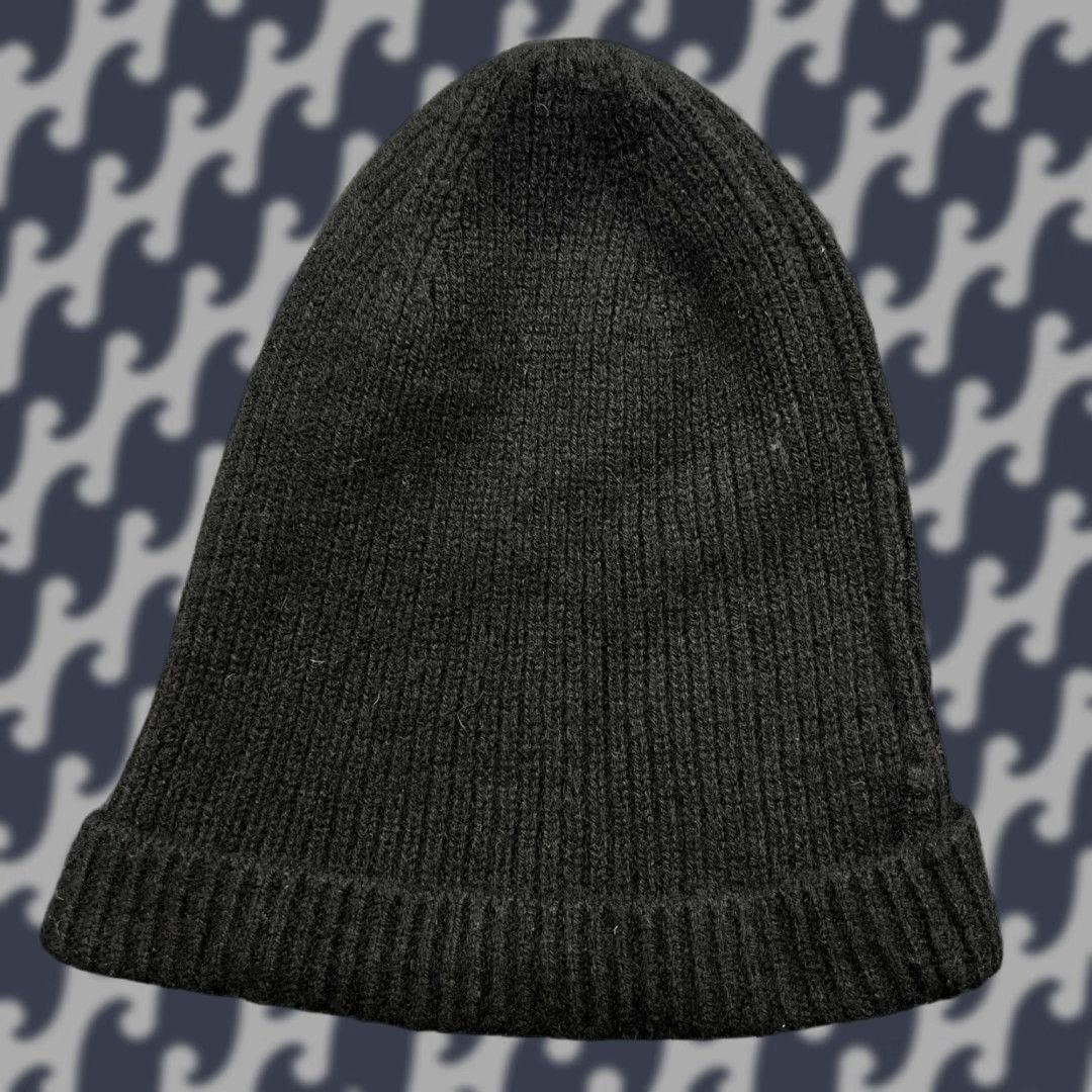 Vintage Lindex Beanie Hat Womens 100% Pure Cashmere One Size Black Ribbon Roll-up Knit Beanie Womens Mens? Size ONE SIZE - 1 Thumbnail