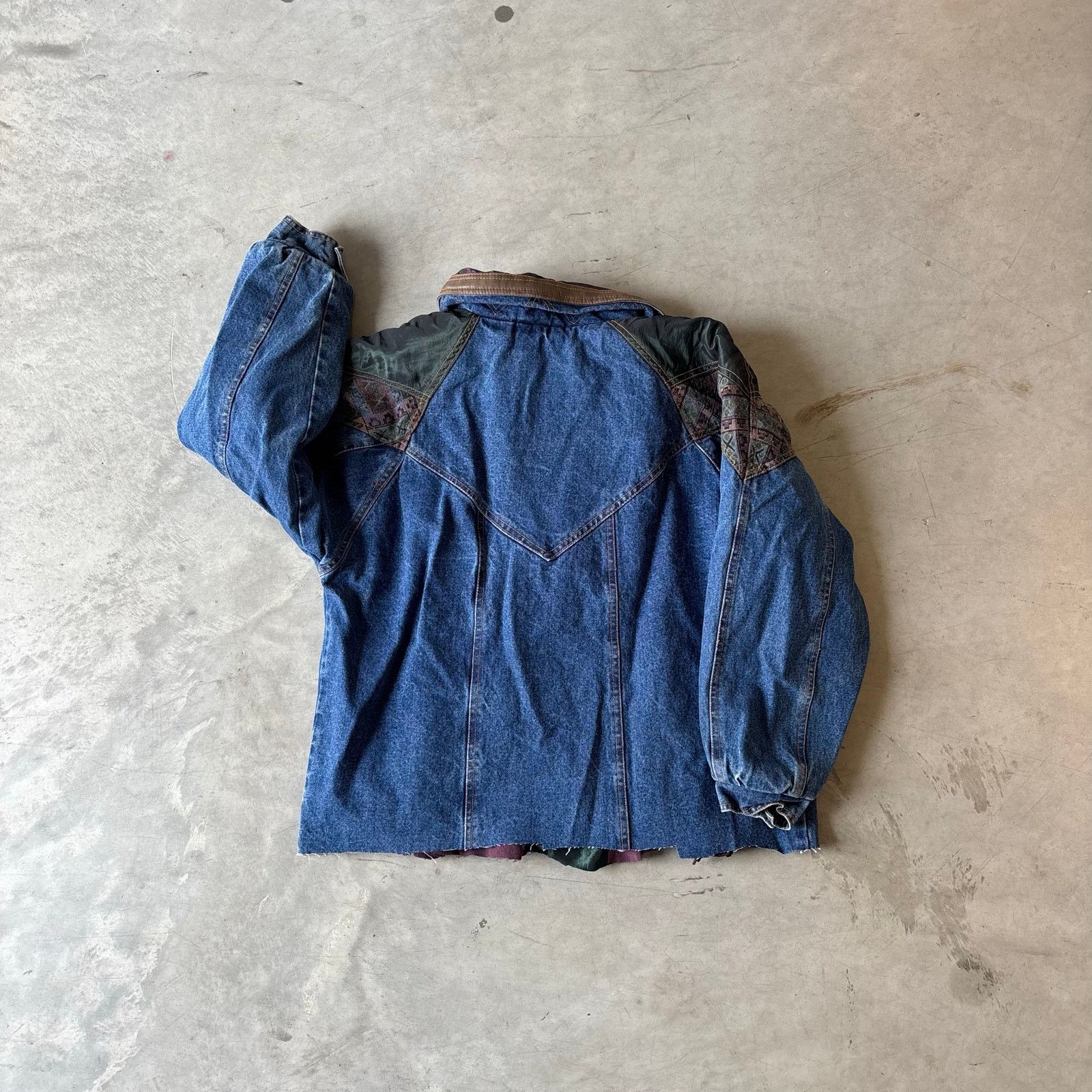Vintage vintage y2k cropped denim bomber jacket Size US M / EU 48-50 / 2 - 4 Thumbnail