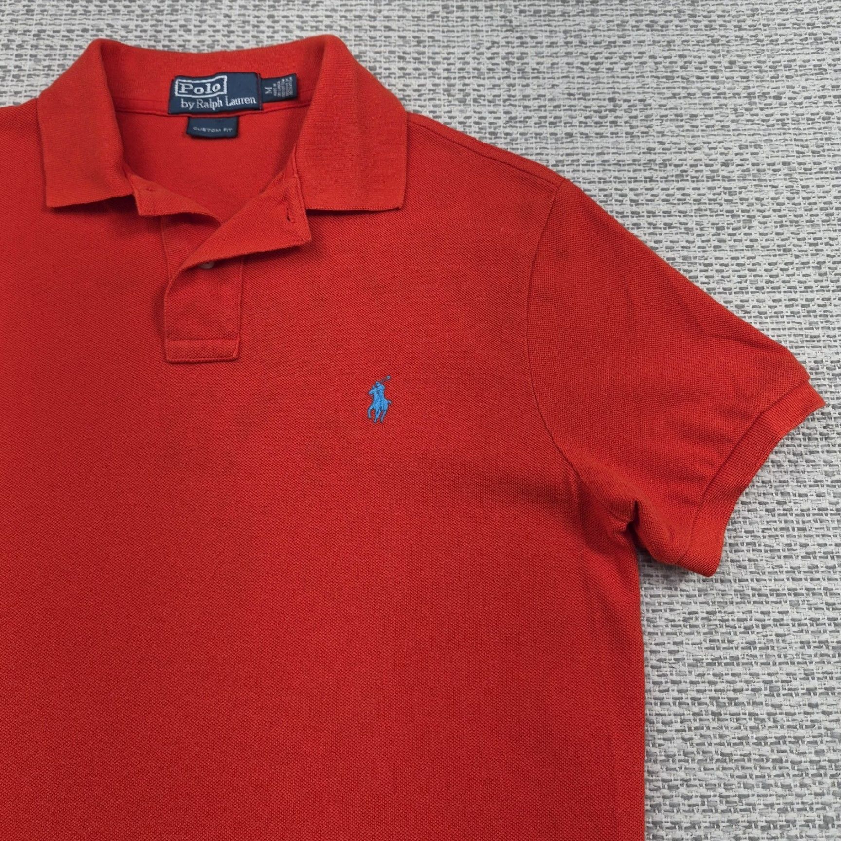 Polo Ralph Lauren Polo Ralph Lauren Polo Shirt Mens Medium Red Custom Fit Cotton Pique Knit Size US M / EU 48-50 / 2 - 2 Thumbnail