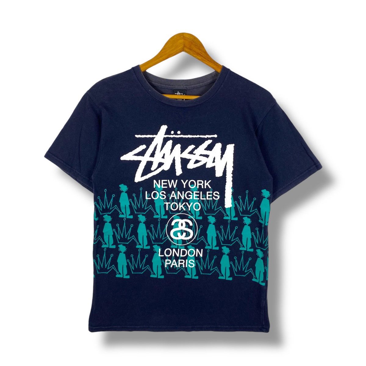 Stussy Vintage STUSSY Worldwide Graphic Sunfaded Tee Shirt Small Size US S / EU 44-46 / 1 - 1 Thumbnail