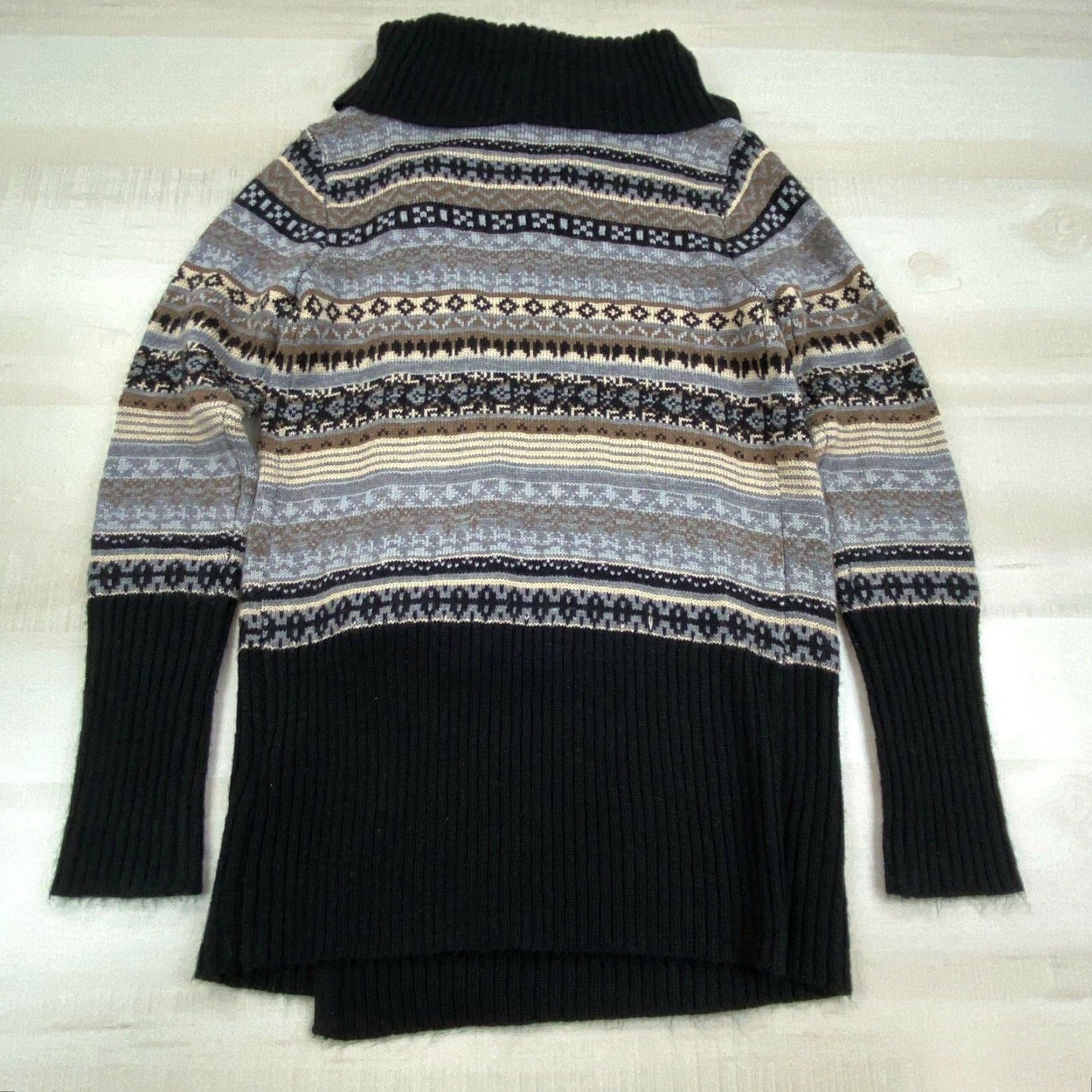 Vintage Allie & Rob Womens Cardigan Sweater Small Black Gray Open Waterfall Soft Loose Knit Style Regular Casual Comfort Men’s? Size S / US 4 / IT 40 - 7 Thumbnail