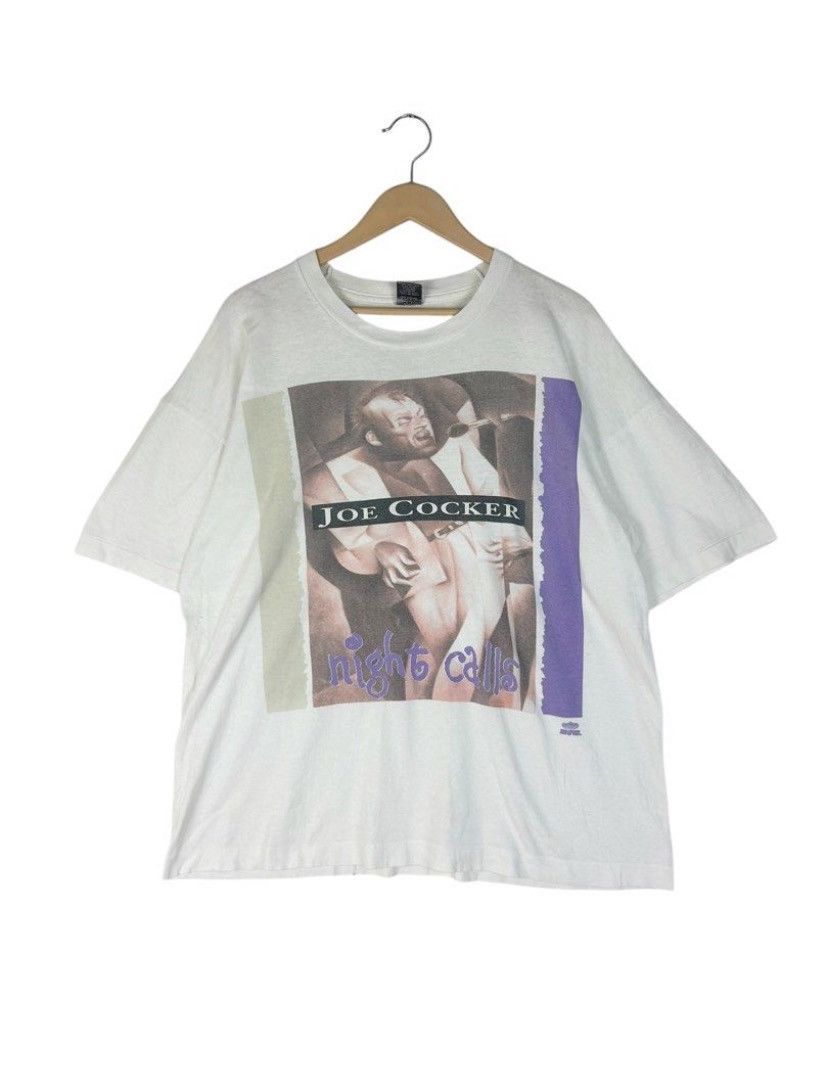 Band Tees × Vintage Vintage 90s Joe Cocker Night Calls / White /Blues Size XL Size US XL / EU 56 / 4 - 1 Thumbnail