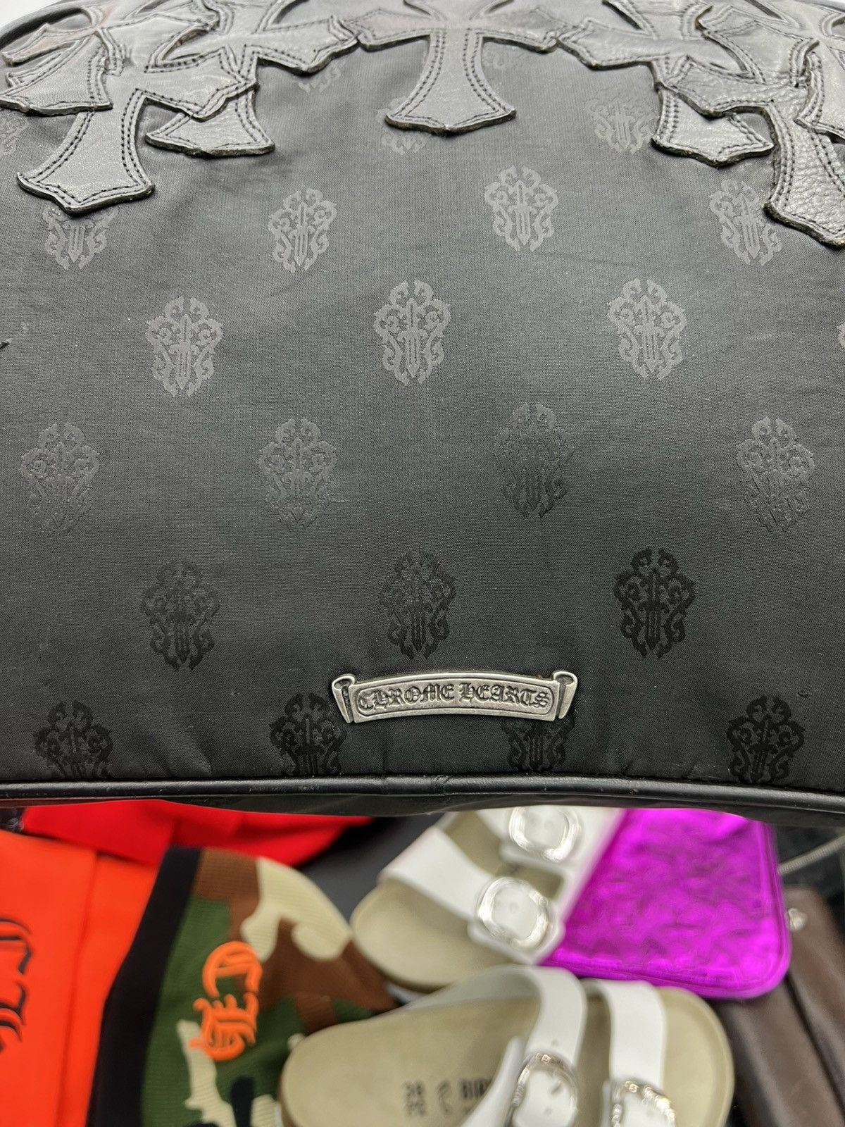 Chrome Hearts CHROME HEARTS LEATHER CROSS PATCH NYLON DAGGER PRINT GYM BAG Size ONE SIZE - 8 Thumbnail