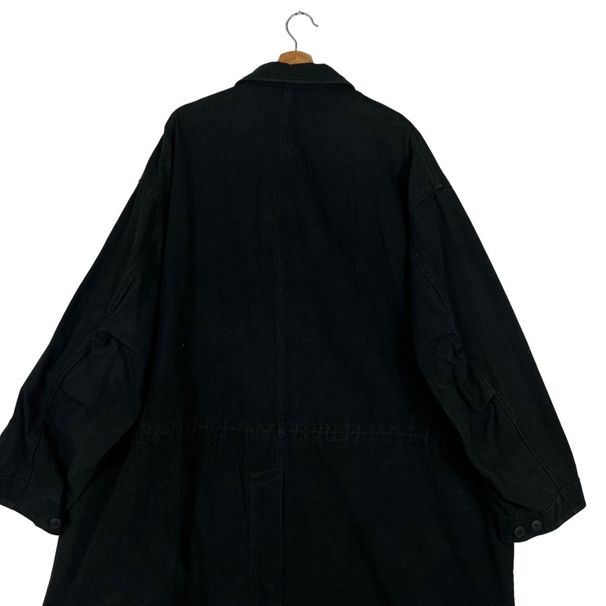 Yohji Yamamoto 🔥RICH BLACK - FLY COATS HERRINGBONE LONG JACKETS Size US M / EU 48-50 / 2 - 9 Thumbnail