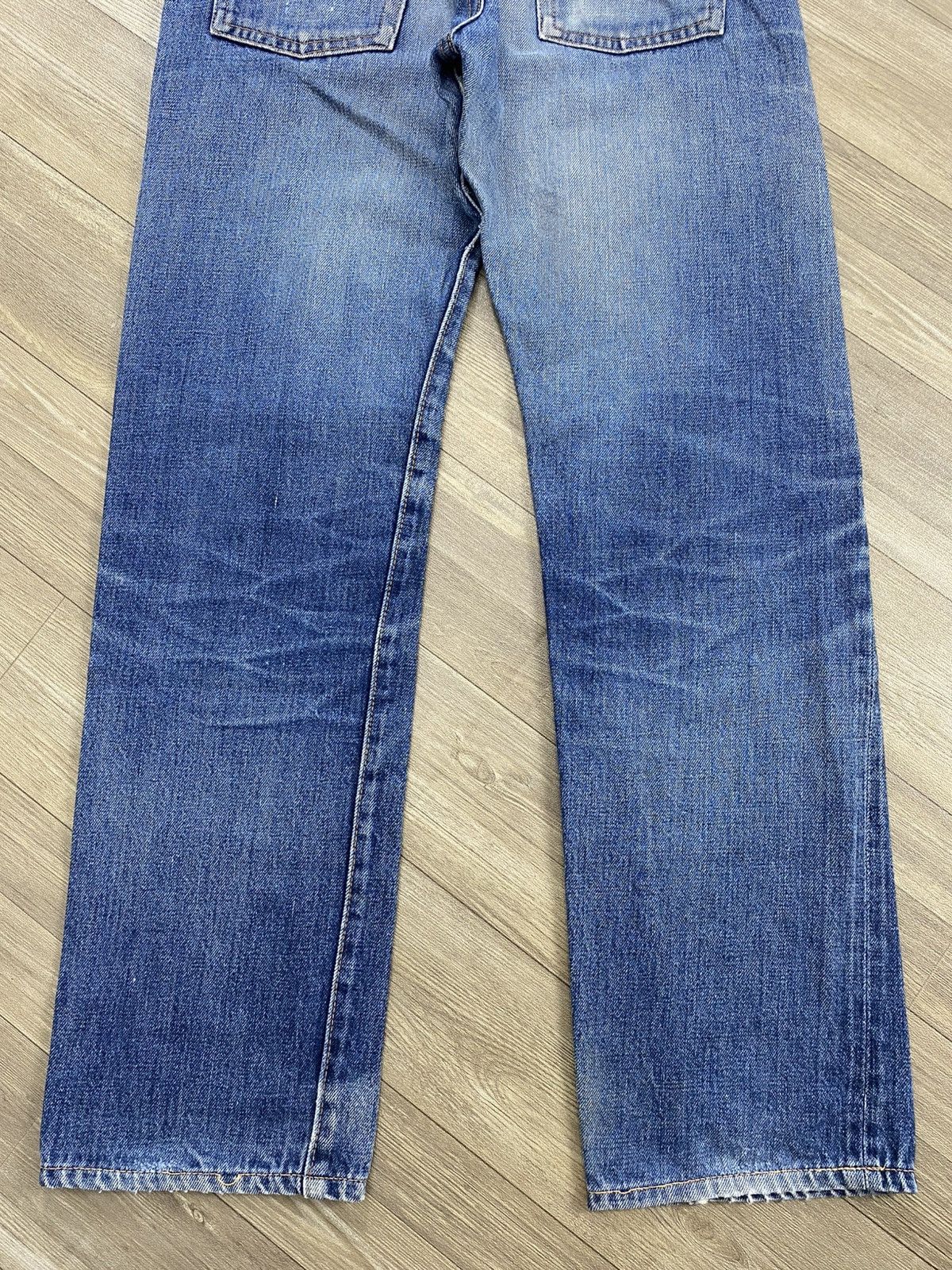 Denime 🇯🇵Vintage Denime Japan Selvedge Distressed Faded Blue Jeans Size US 30 / EU 46 - 16 Thumbnail