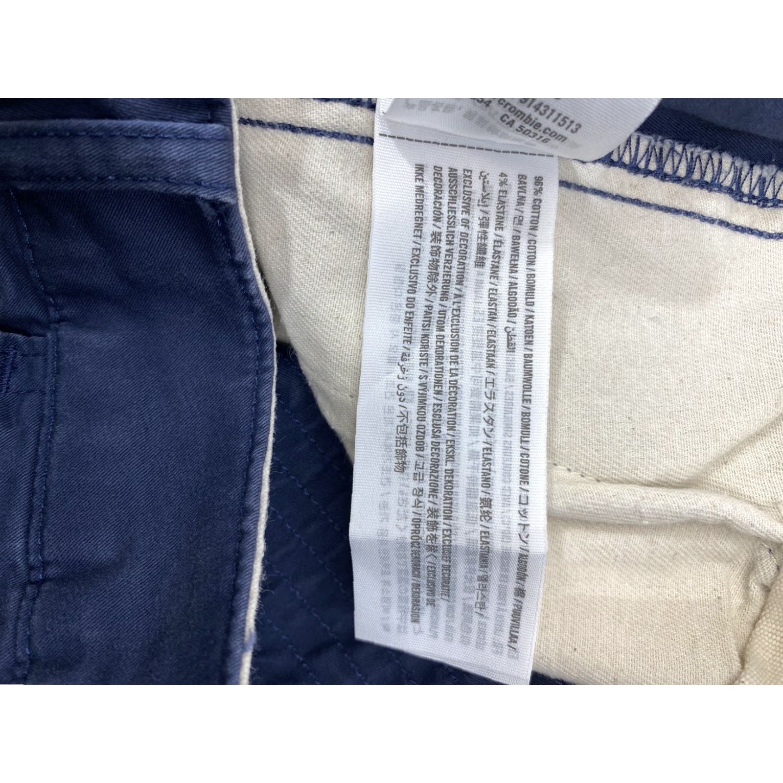 Abercrombie & Fitch Abercrombie & Fitch Mens Chino Shorts Regular Stretch Cotton Blue Sz 28 Flat Front Casual Front Zip Size US 28 / EU 44 - 5 Thumbnail
