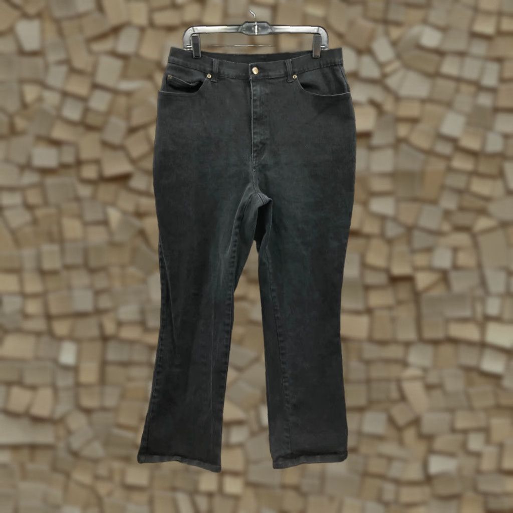 Vintage Bonjour High Rise Straight Jeans Plus Size 18 Womens Dark Wash Black Size 40" / US 18 - 1 Thumbnail