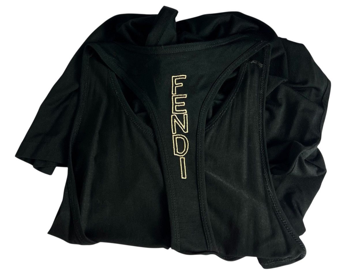 Fendi Vintage Fendi 2000s Black Racerback Midi Dress Size S / US 4 / IT 40 - 9 Thumbnail