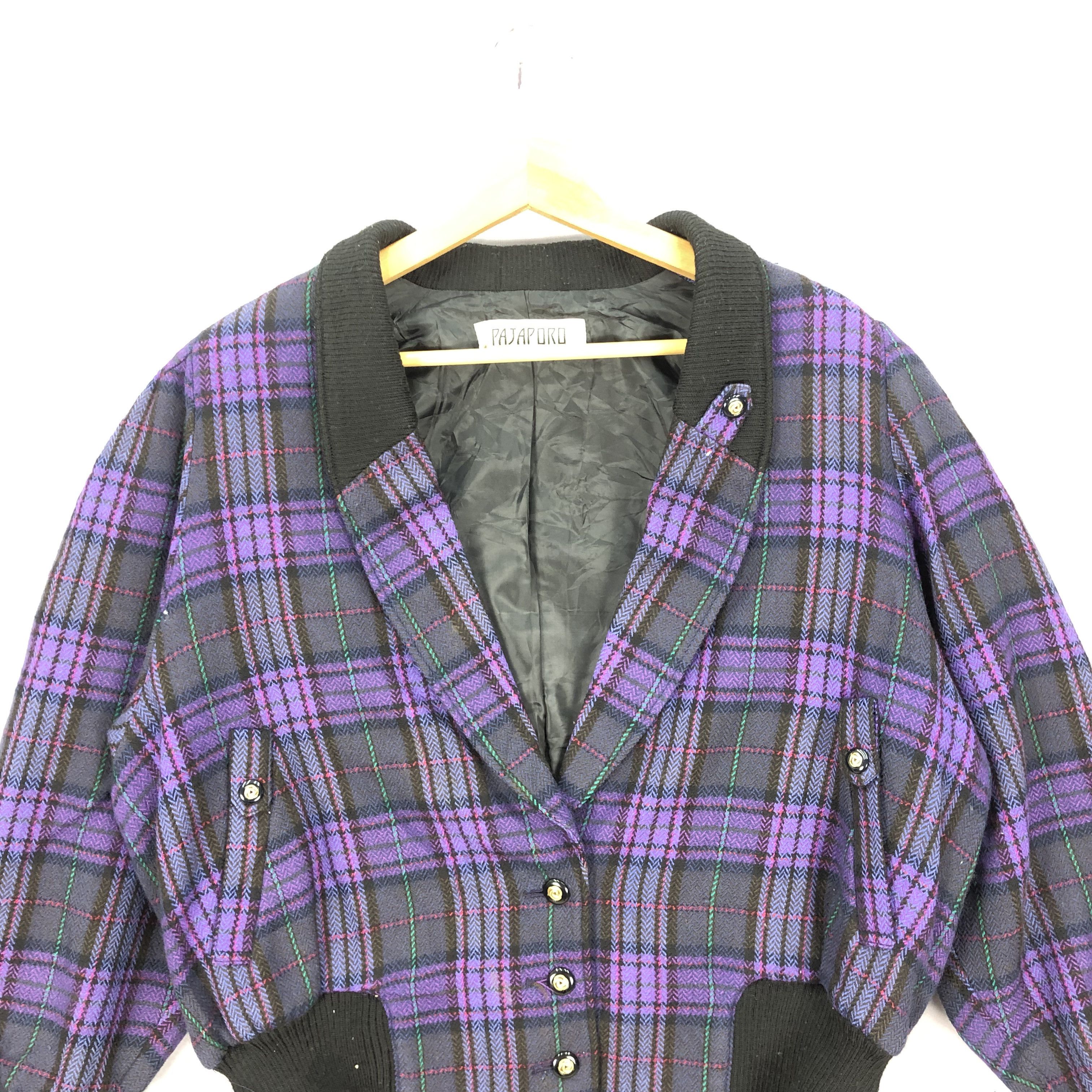 Japanese Brand Vintage Pajaporo Checkered Tartan Varsity Cardigan Jacket Size US M / EU 48-50 / 2 - 3 Thumbnail