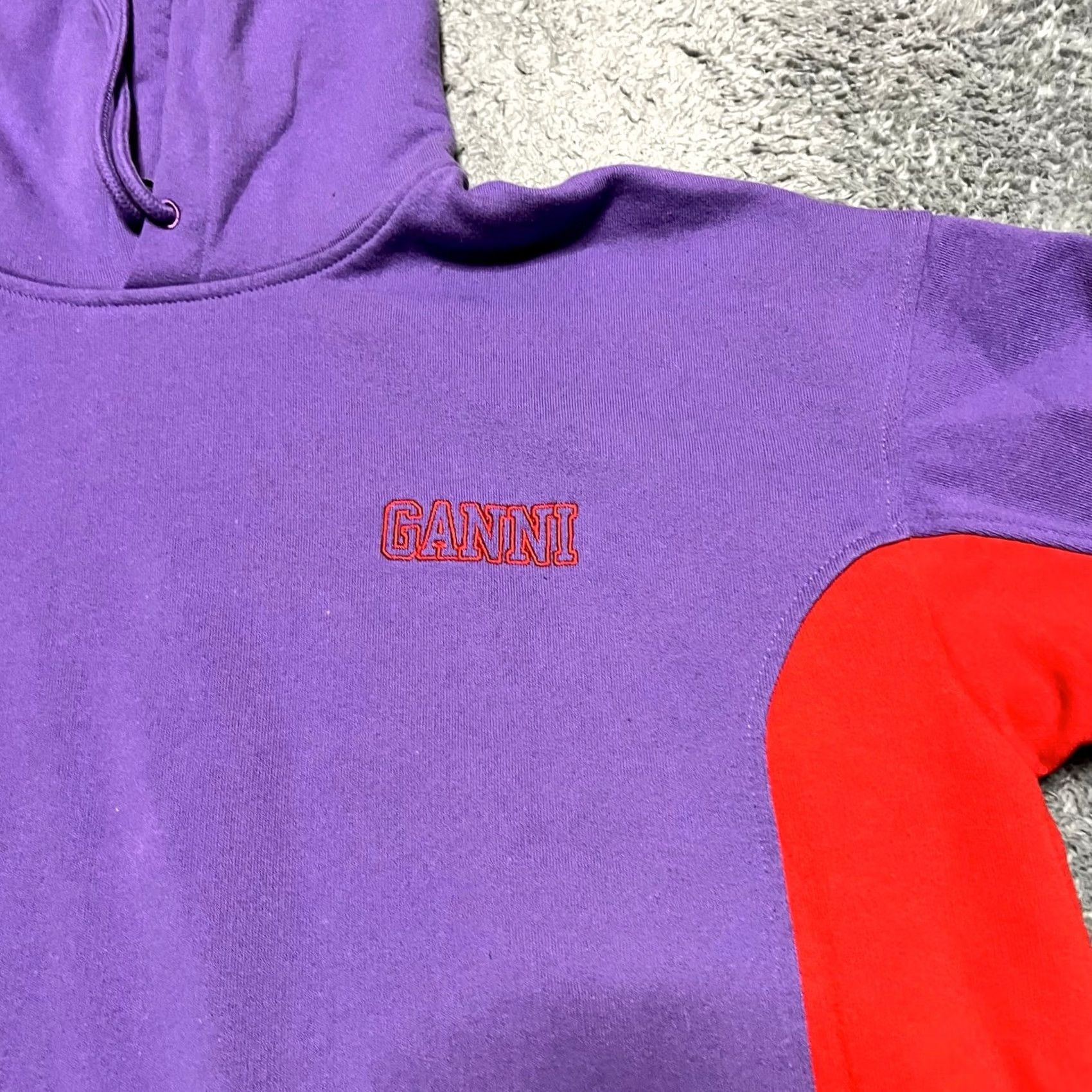 Ganni Ganni Hoodie Womens XL Oversized Purple Side Slit Pullover Large Size XL / US 12-14 / IT 48-50 - 2 Thumbnail
