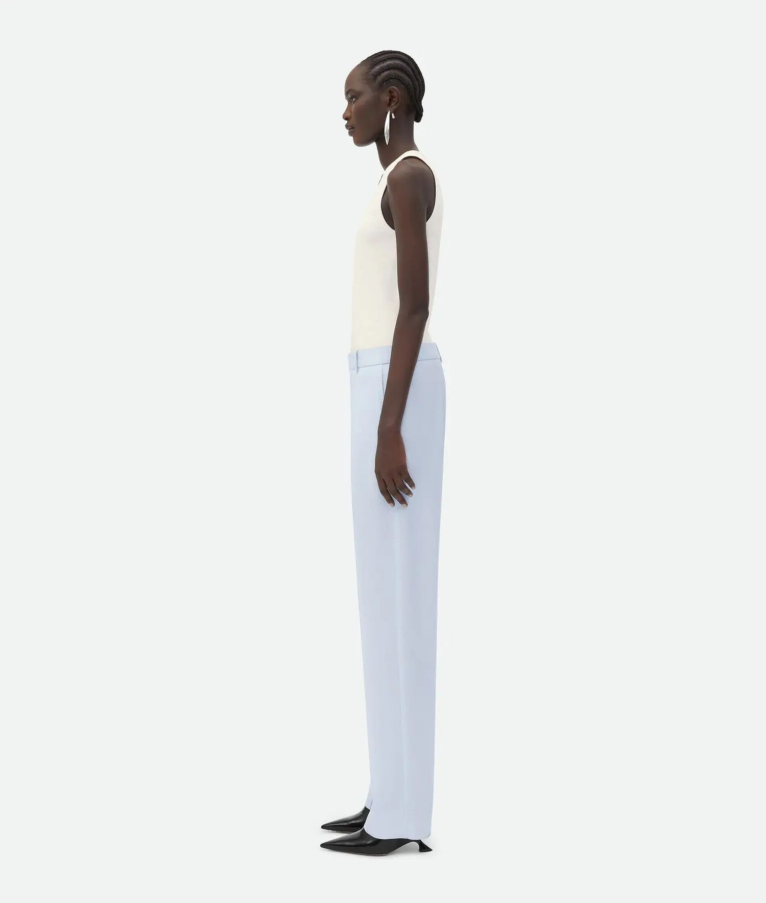 Bottega Veneta o1bcso1str0725 Viscose Twill Straight Pants in Morning Mist Size 30" / US 8 / IT 44 - 2 Thumbnail