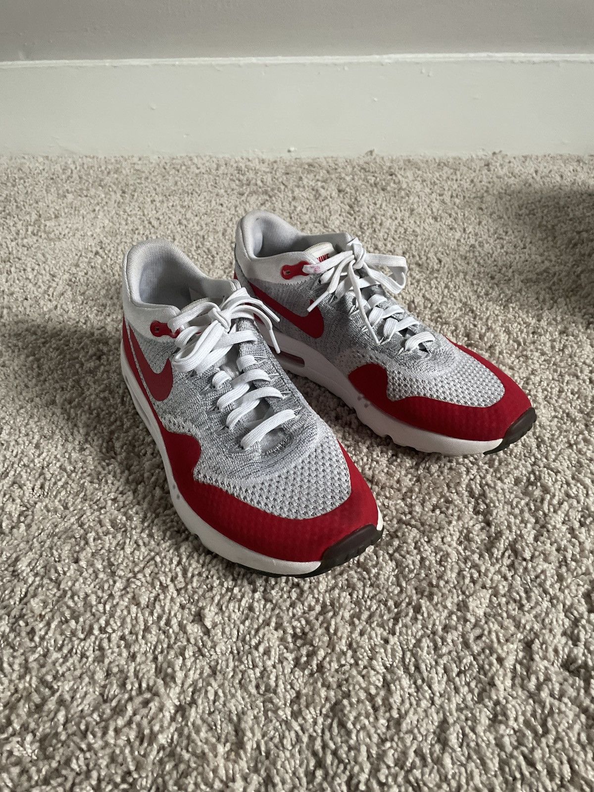Nike Air max 1 flyknit Red Size US 9.5 / EU 42-43 - 7 Thumbnail