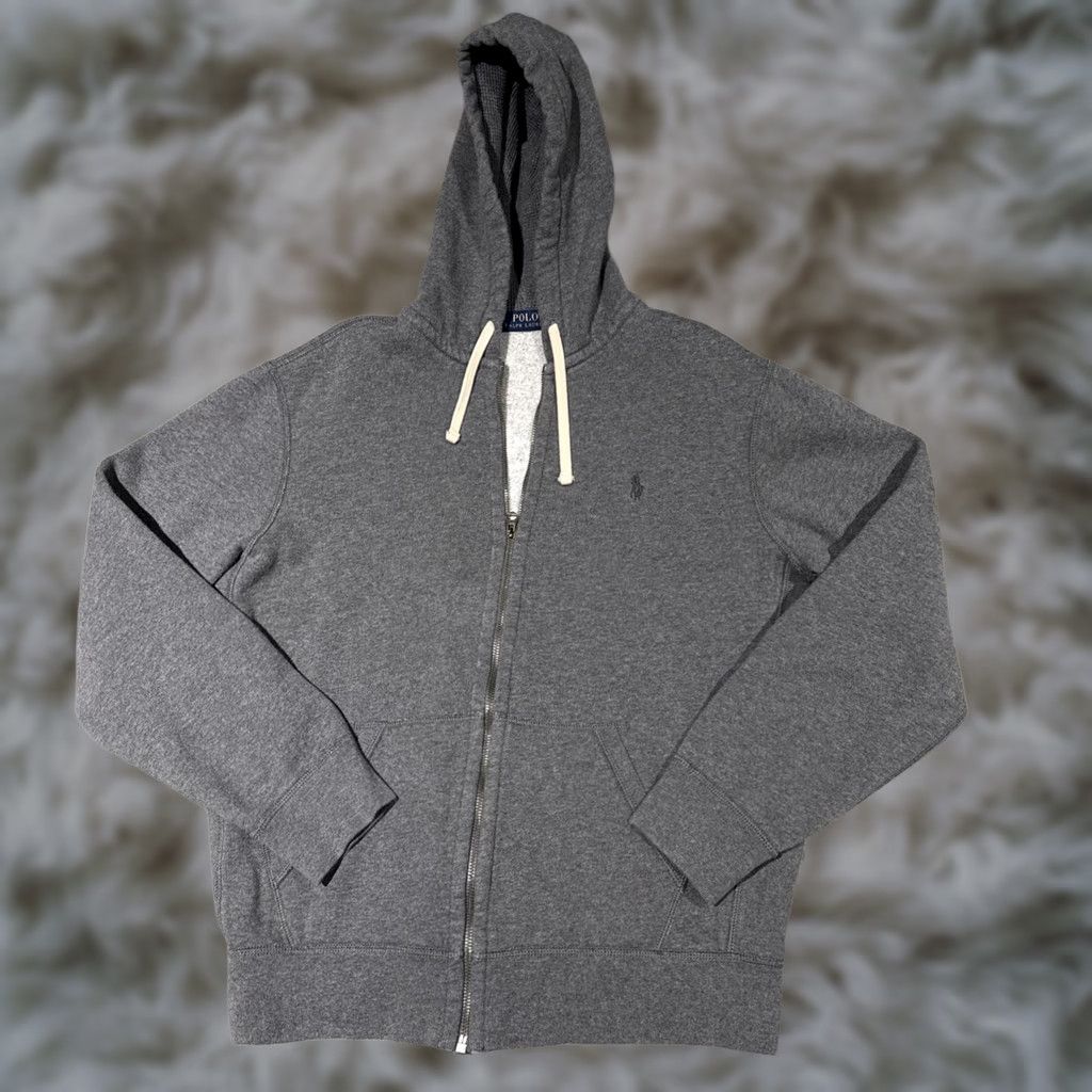 Polo Ralph Lauren Polo Ralph Lauren Hoodie Mens Large Gray Full Zip Sweatshirt Embroidered Pony Size US L / EU 52-54 / 3 - 1 Thumbnail