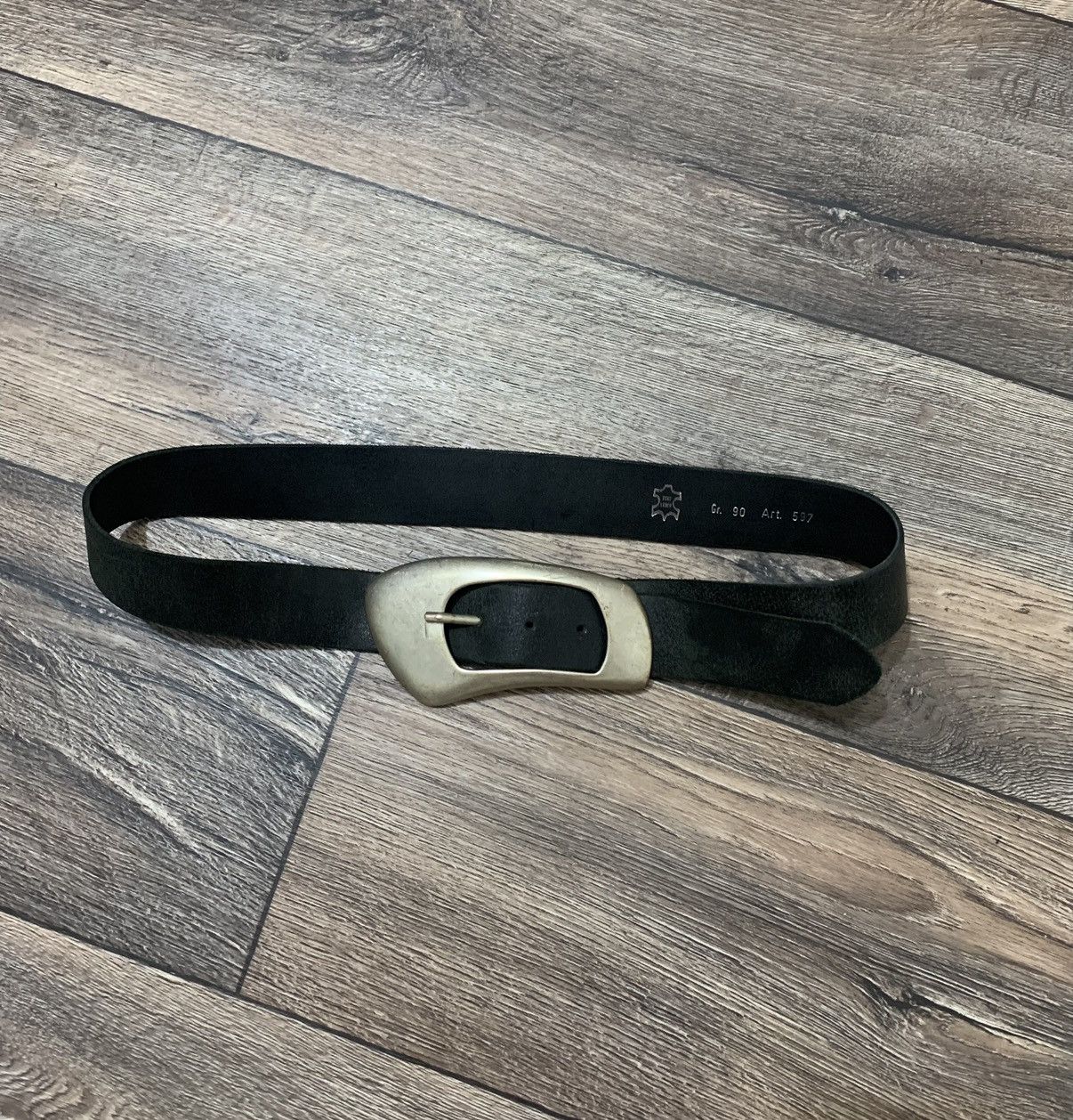 Diesel × Vintage Vintage AvantGarde Black Leather Belt Y2k Diesel Style Italy Size ONE SIZE - 1 Thumbnail
