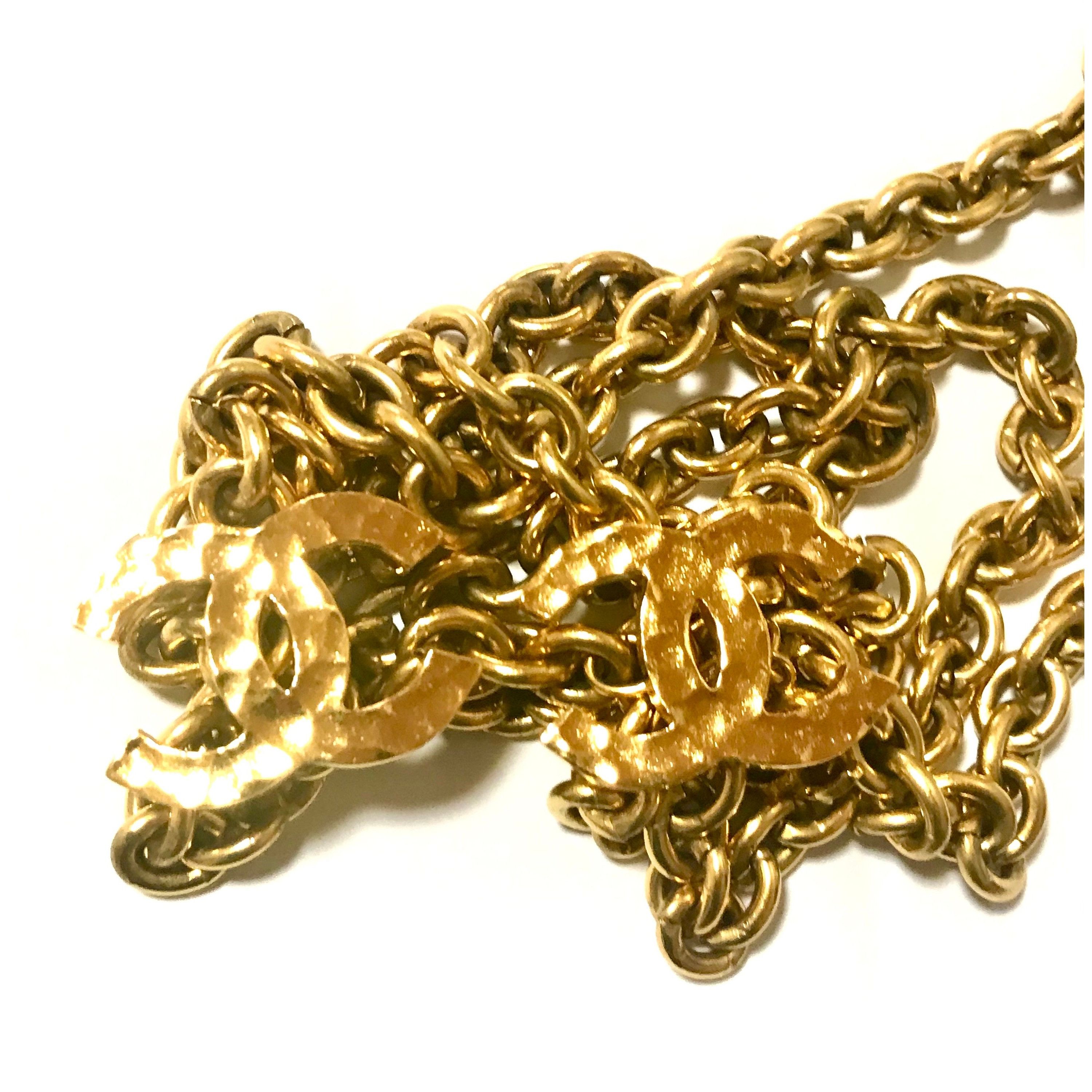 Chanel Vintage CHANEL gold chain belt with triple layer chains Size ONE SIZE - 1 Thumbnail