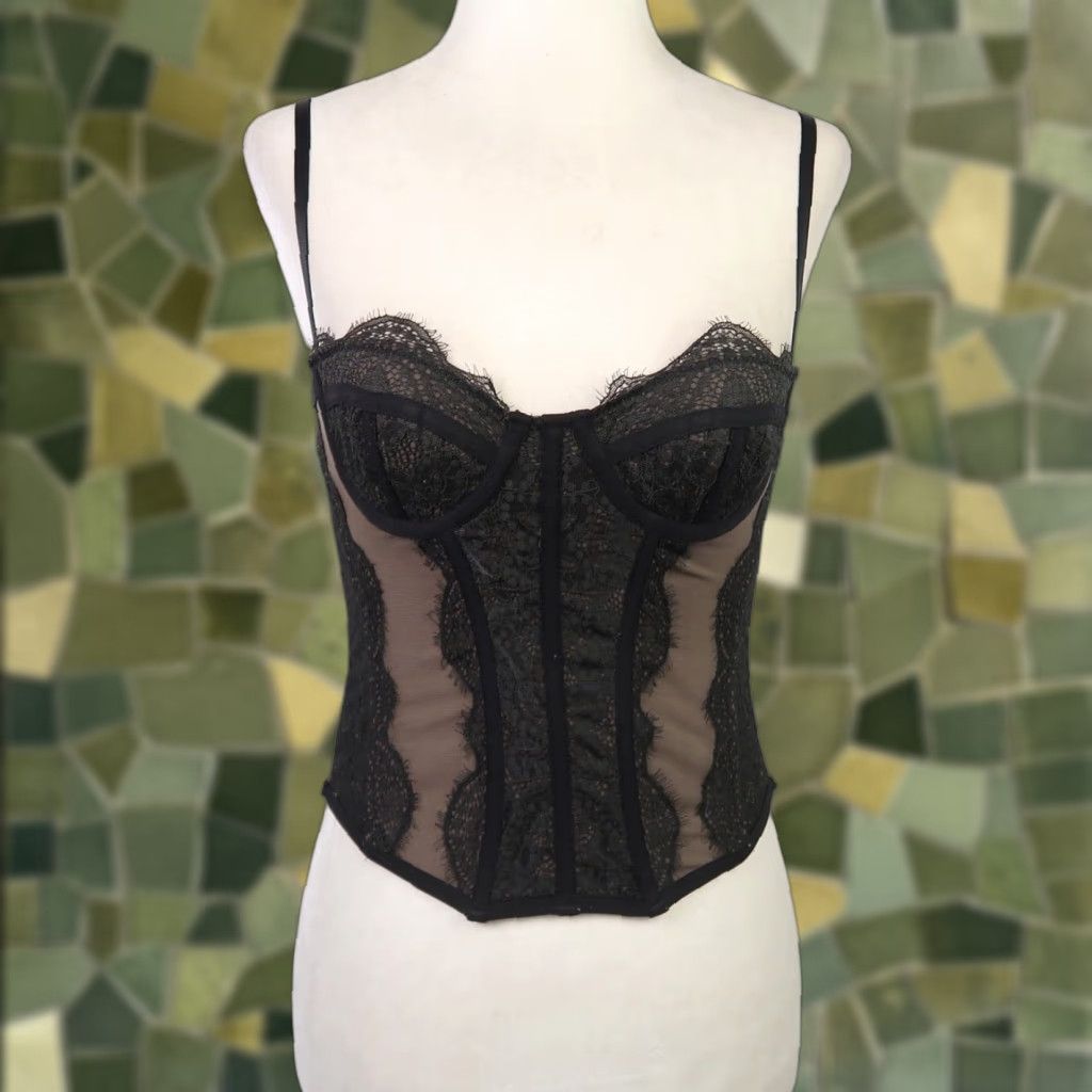 Vintage VINTAGE Out From Under Urban Outfitters Black Lace Corset Bustier Top S Corset Women's Shirt Nuclear? Size S / US 4 / IT 40 - 1 Thumbnail